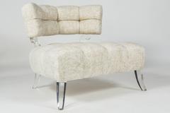 Pair of Biscuit Tufted Slipper Chairs by Grosfeld House