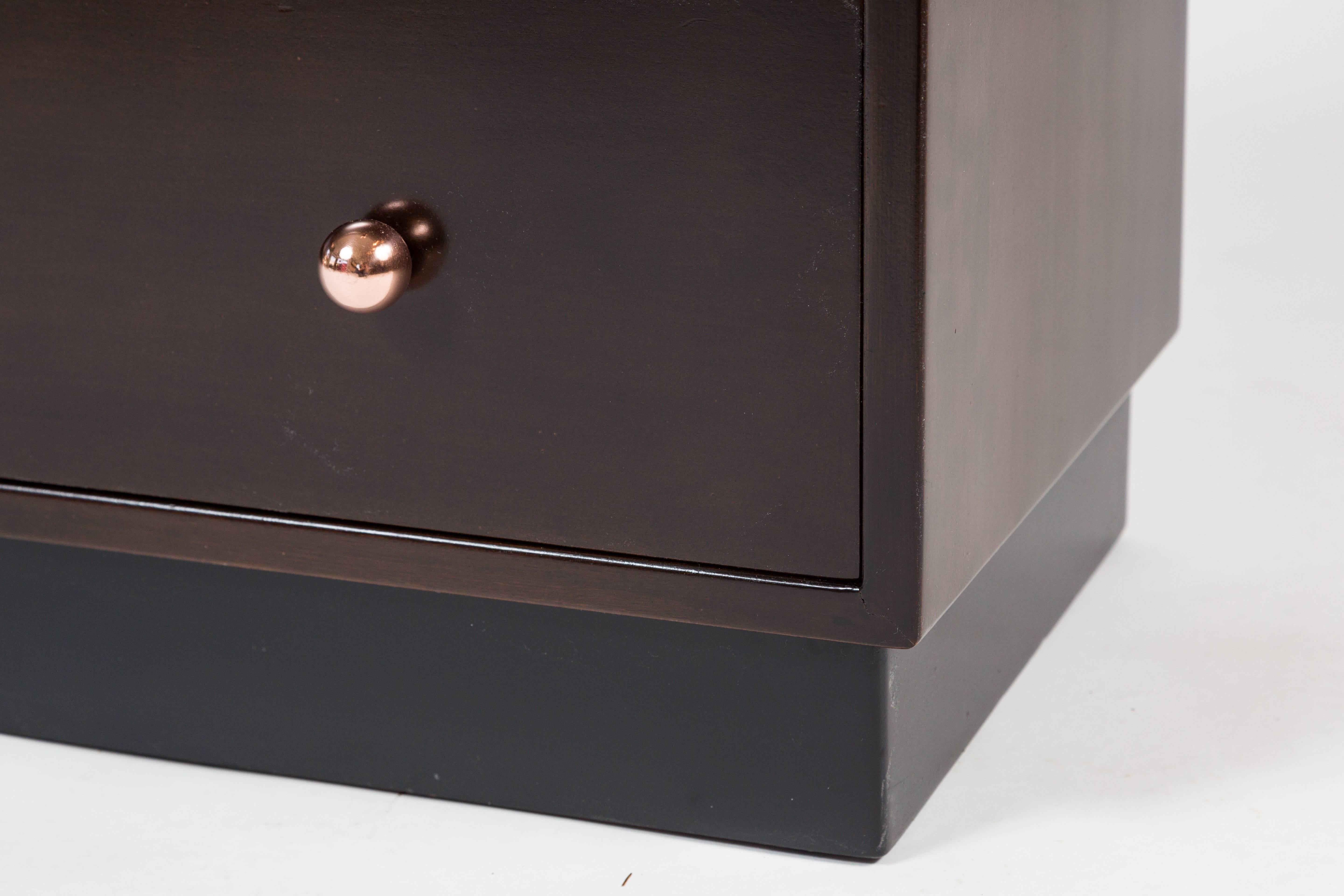 Bronze Pair of Two-Drawer Bedside Chests 
