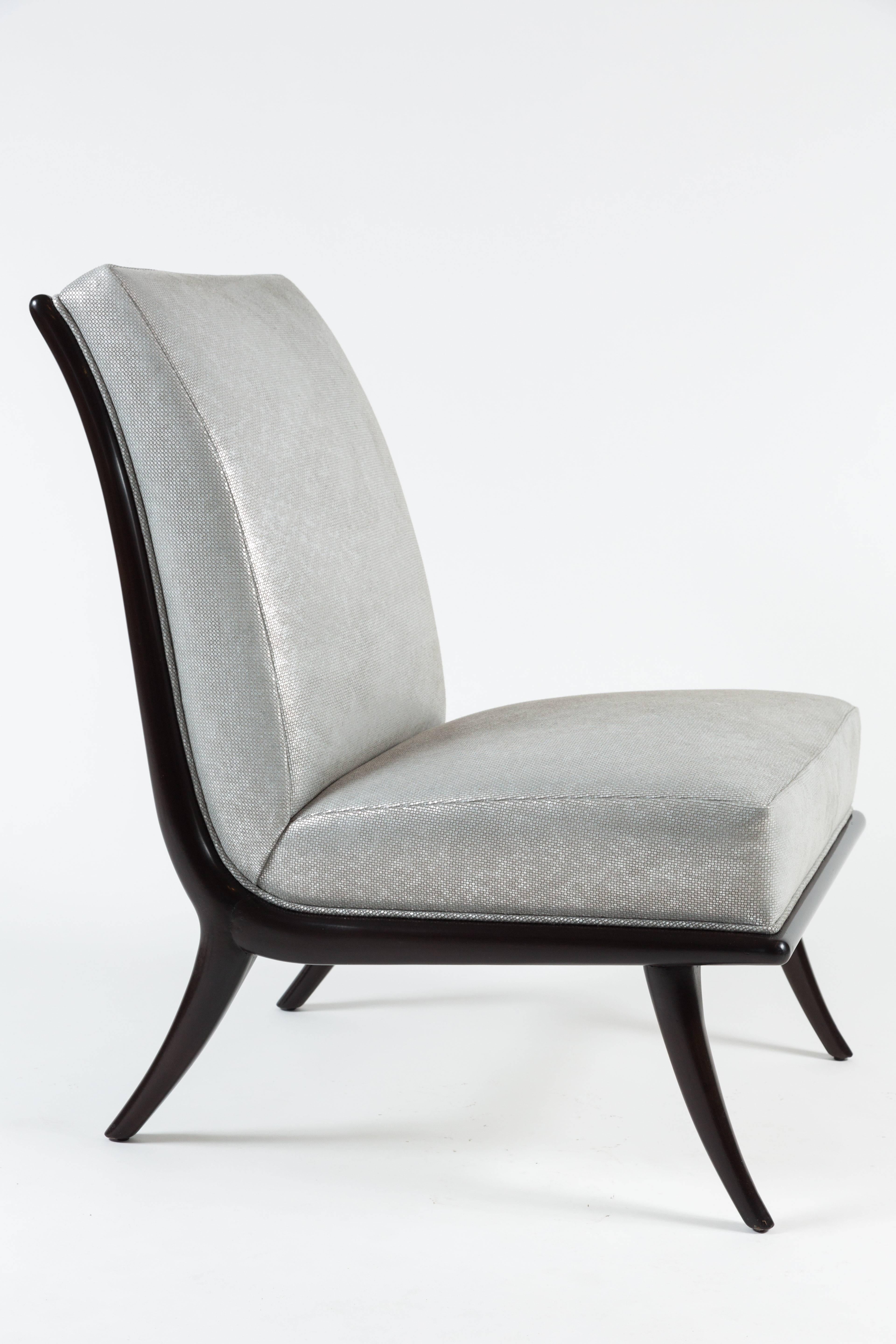 Mid-20th Century Pair of Chic Slipper Chairs by T.H. Robsjohn-Gibbings