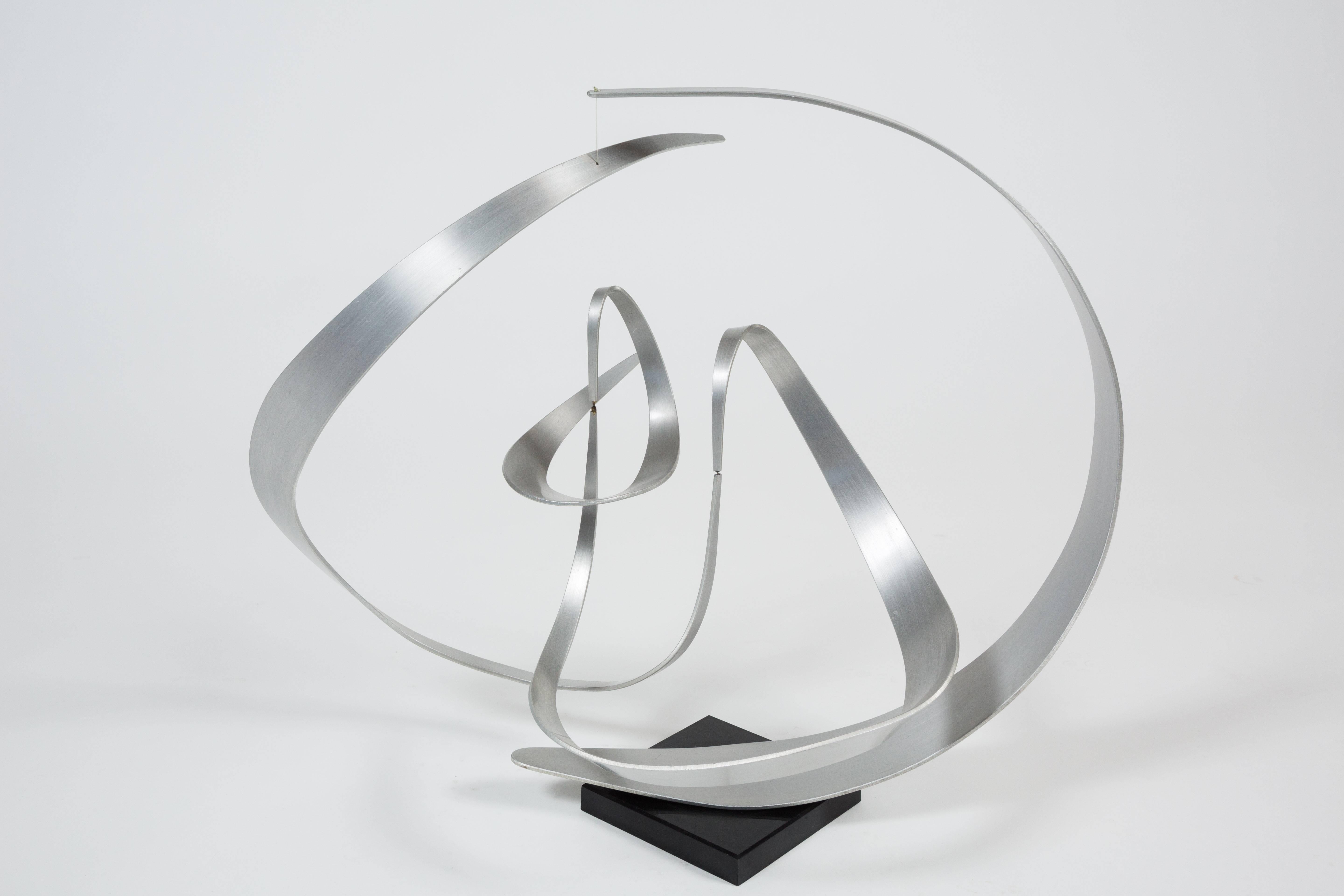 Aluminum Striking Kinetic Abstract Sculpture by John W. Anderson