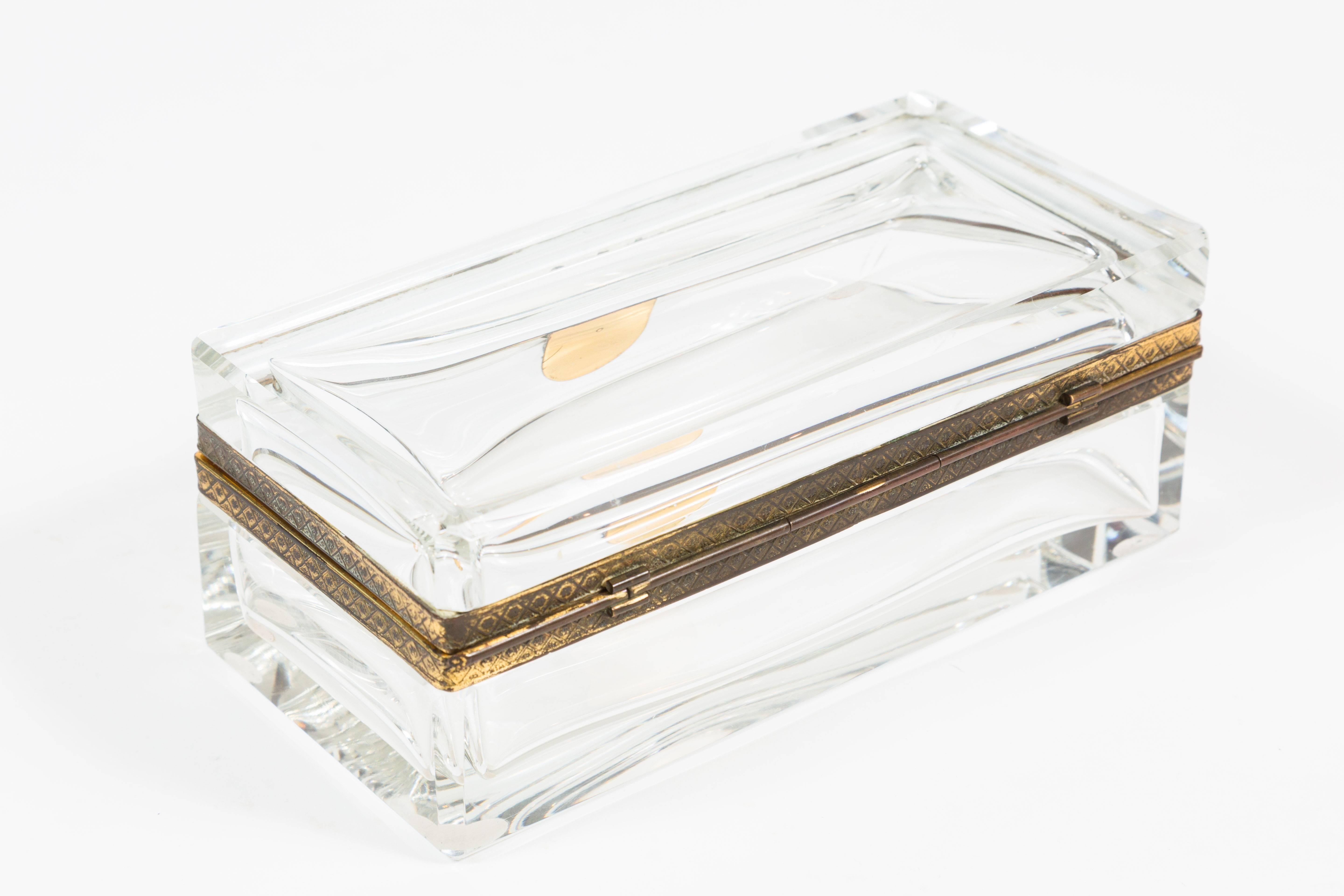 Baroque Rectangular Crystal Box with Fittings