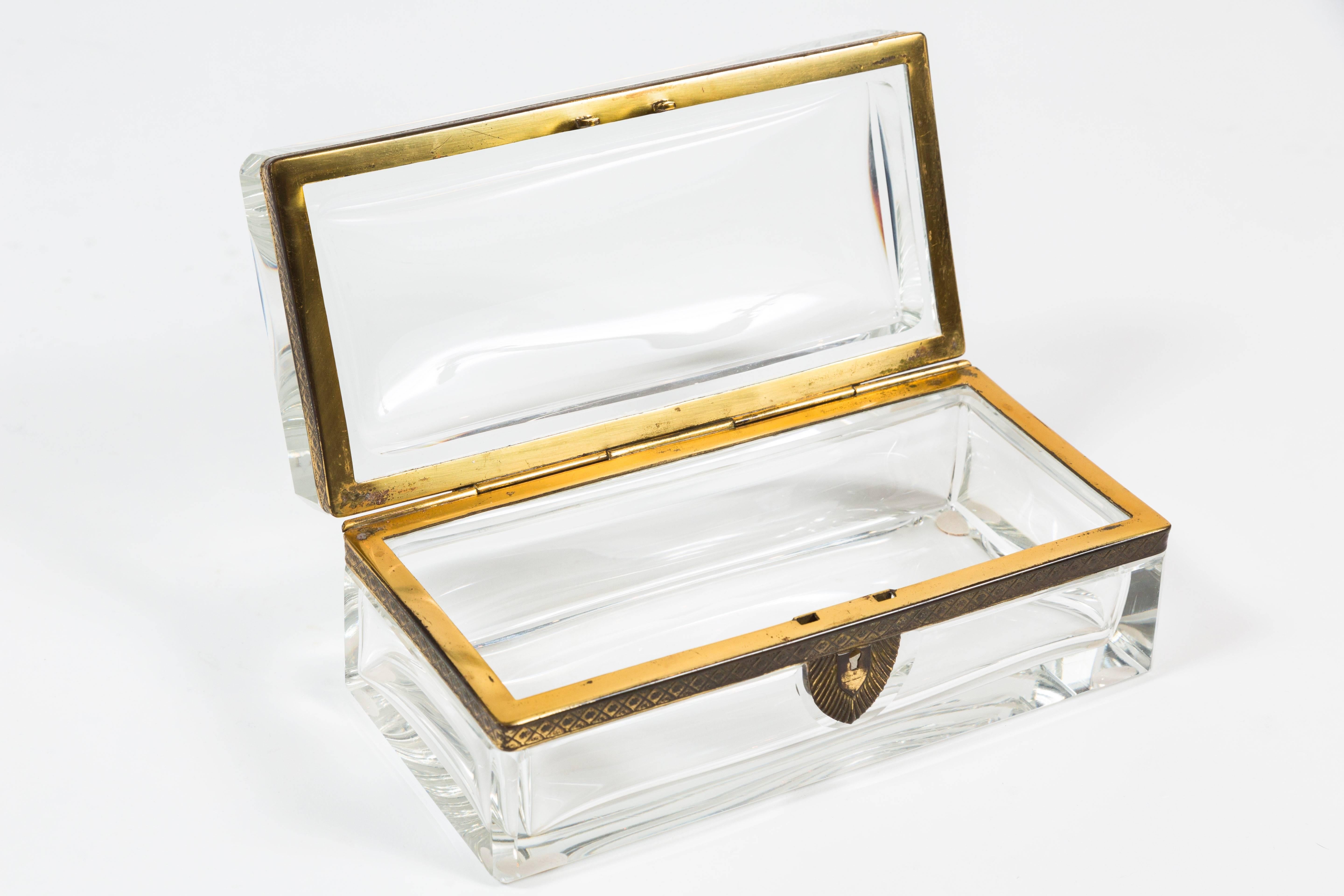 American Rectangular Crystal Box with Fittings