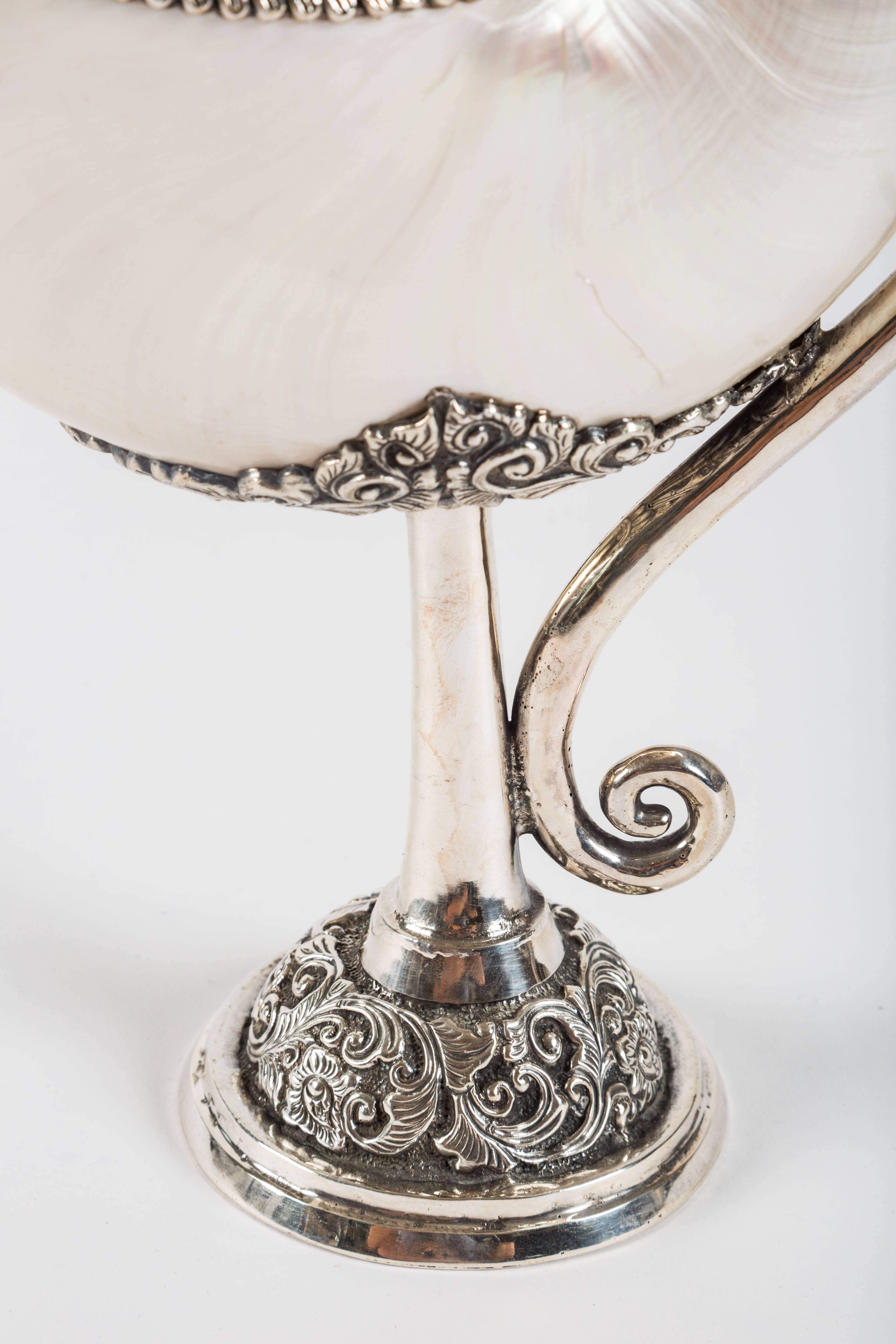 20th Century Fantastic Indonesian Sterling and Nautilus Centerpiece by Jean-Francois Fichot