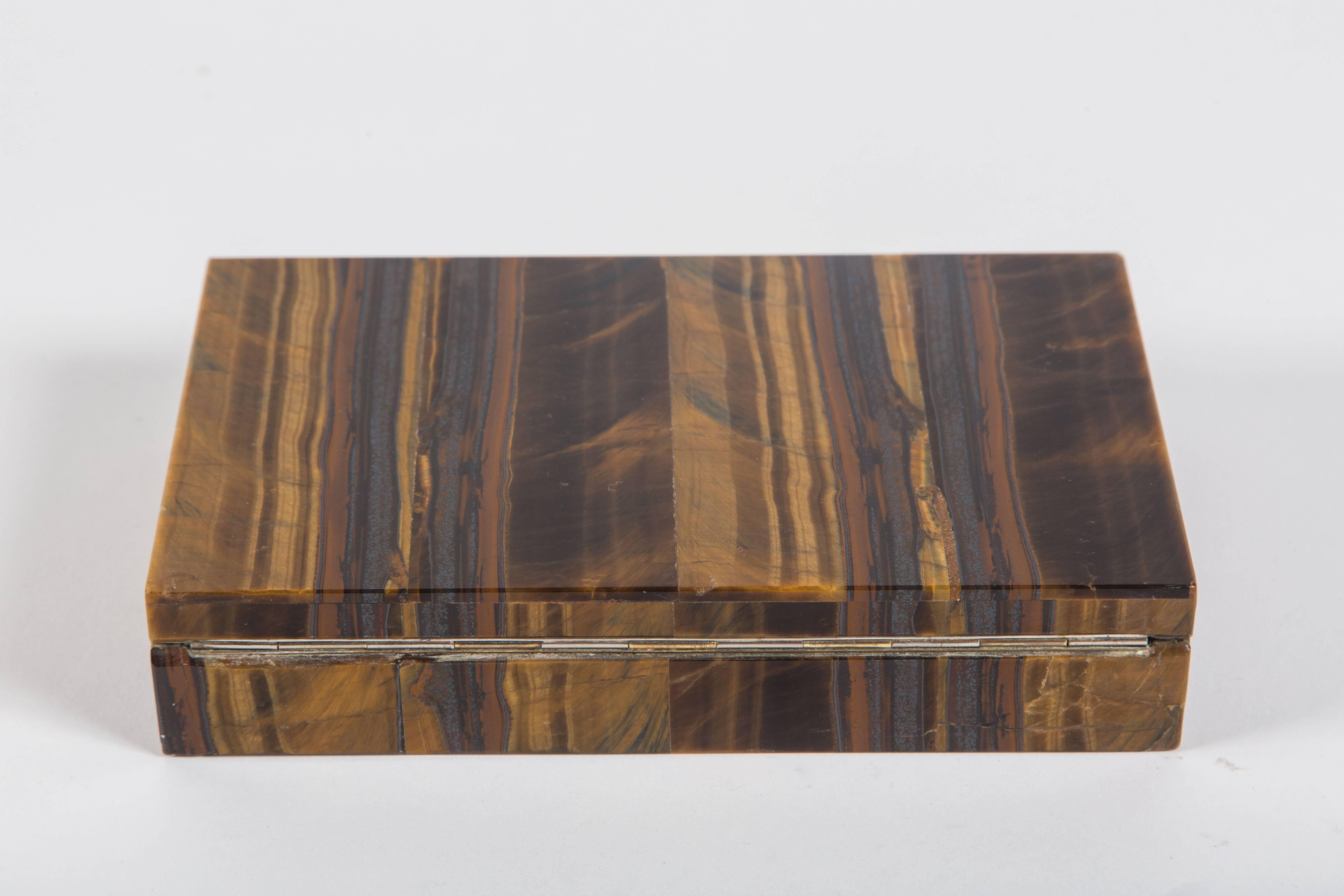 Mid-Century Modern Beautiful Italian-Made Tiger's Eye Box