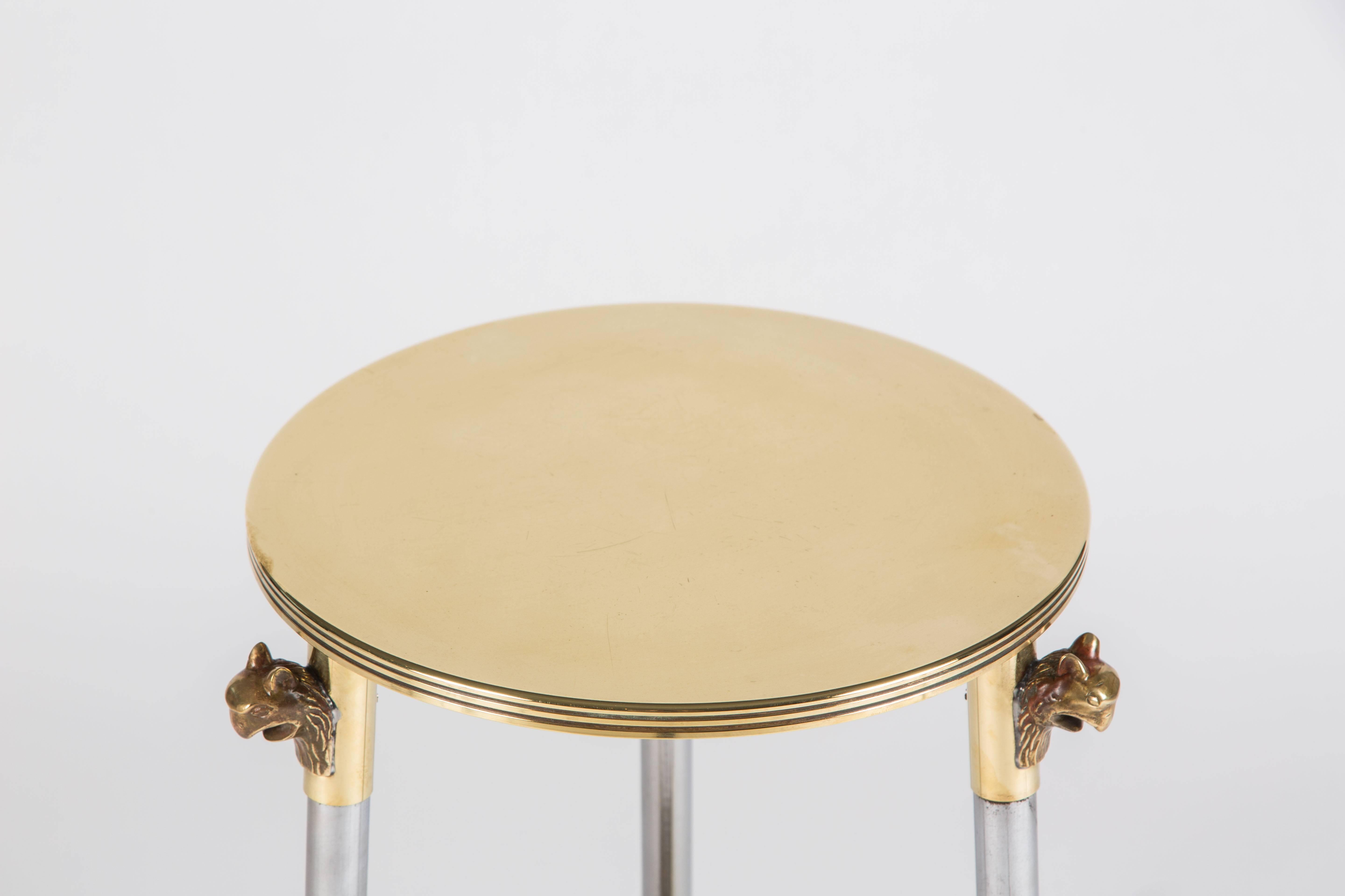 American Elegant Polished Brass and Metal Stand