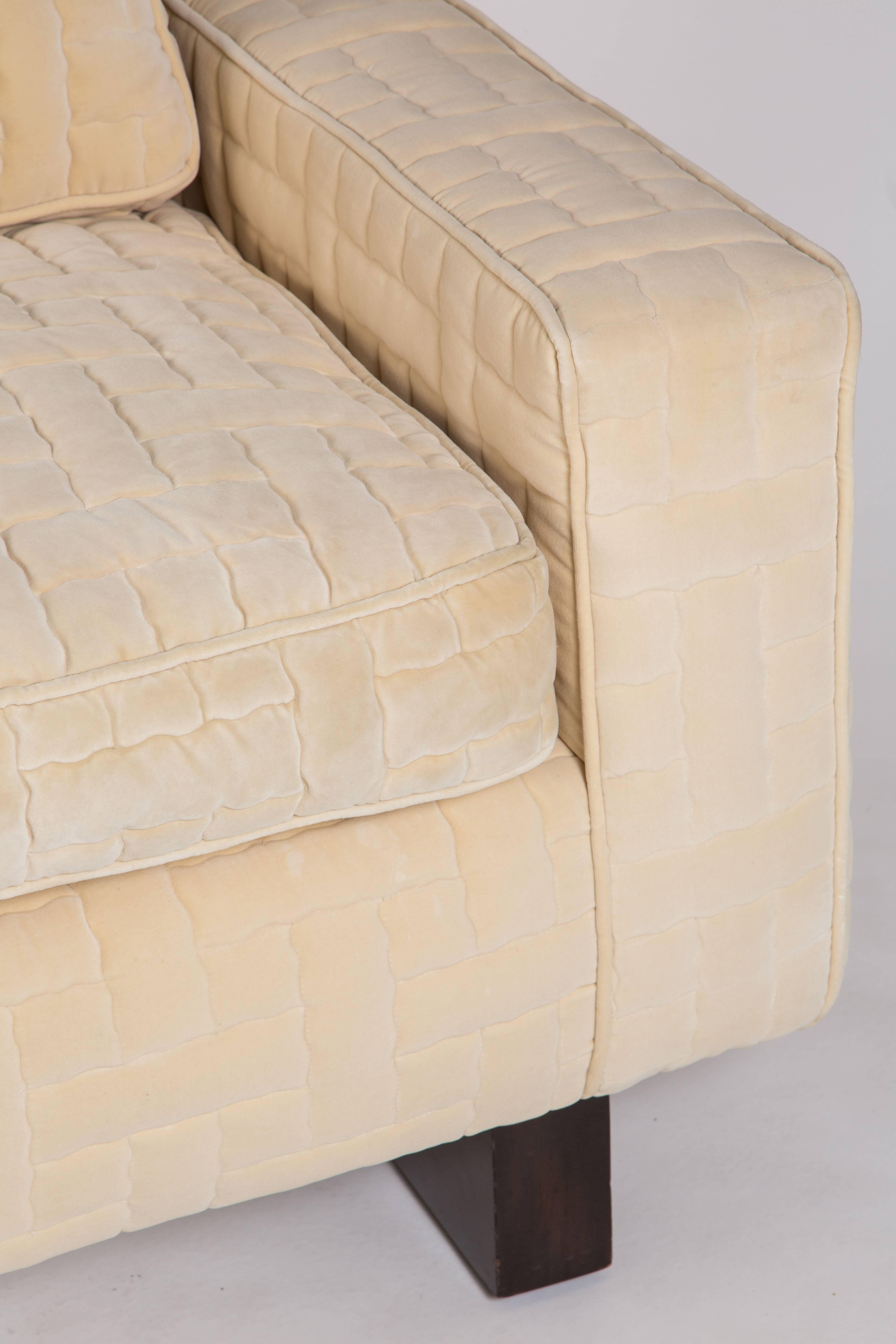 Quilted Custom Loose Cushion Sofa Designed by William Haines