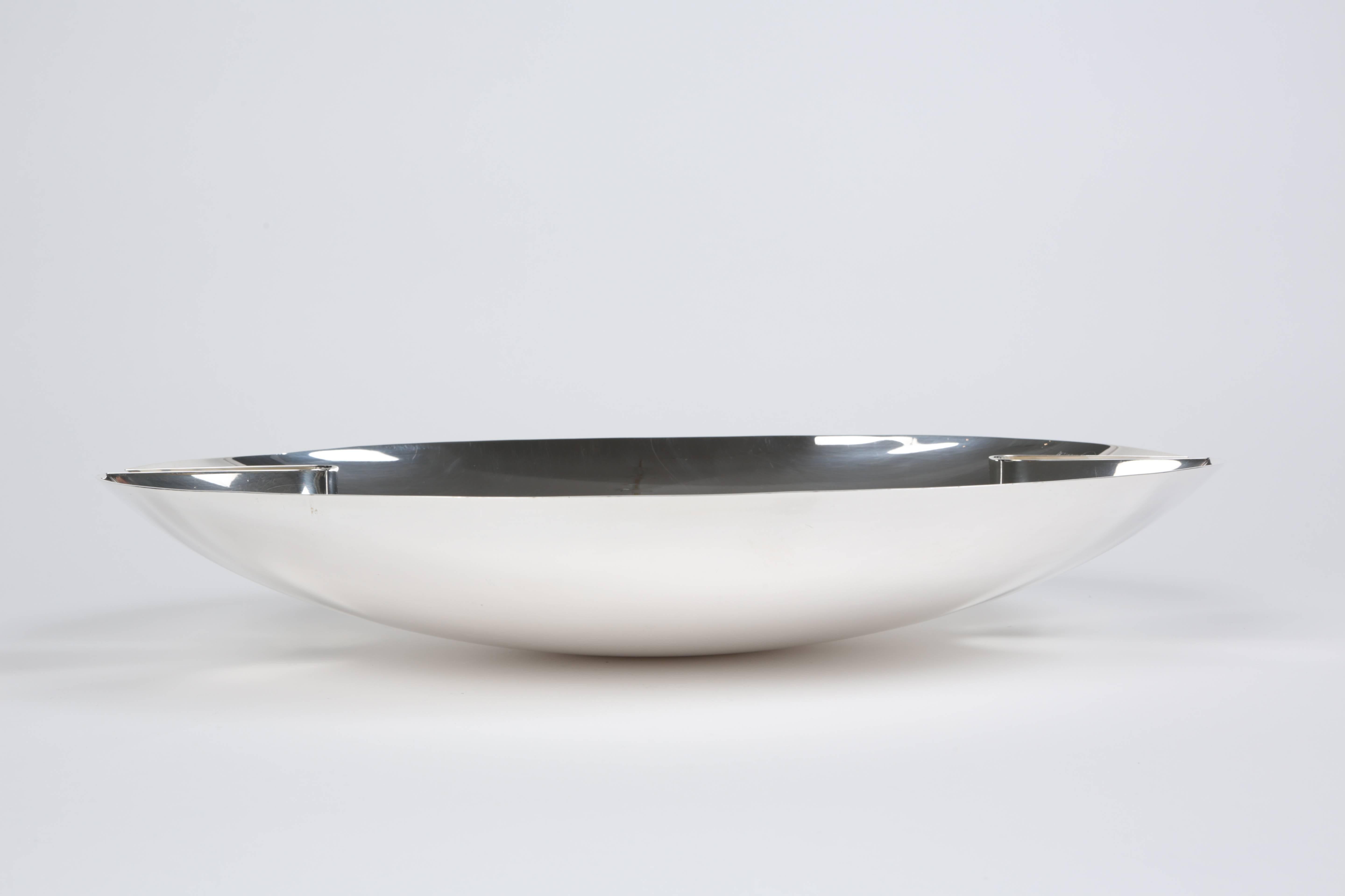 Italian Elegant Silver Plate Bowl Titled 