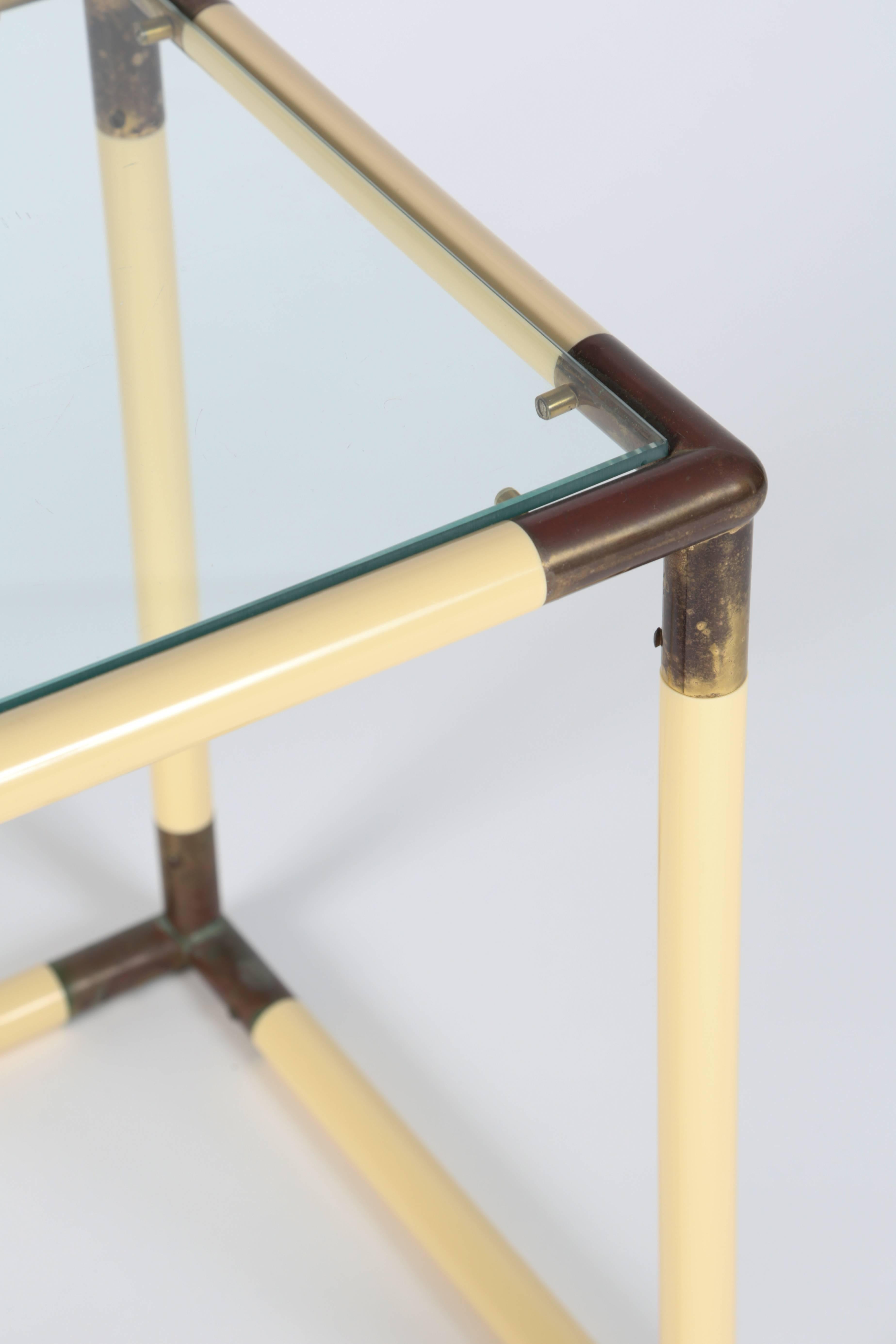 Mid-Century Modern Modern Italian Geometric Glass Top Table