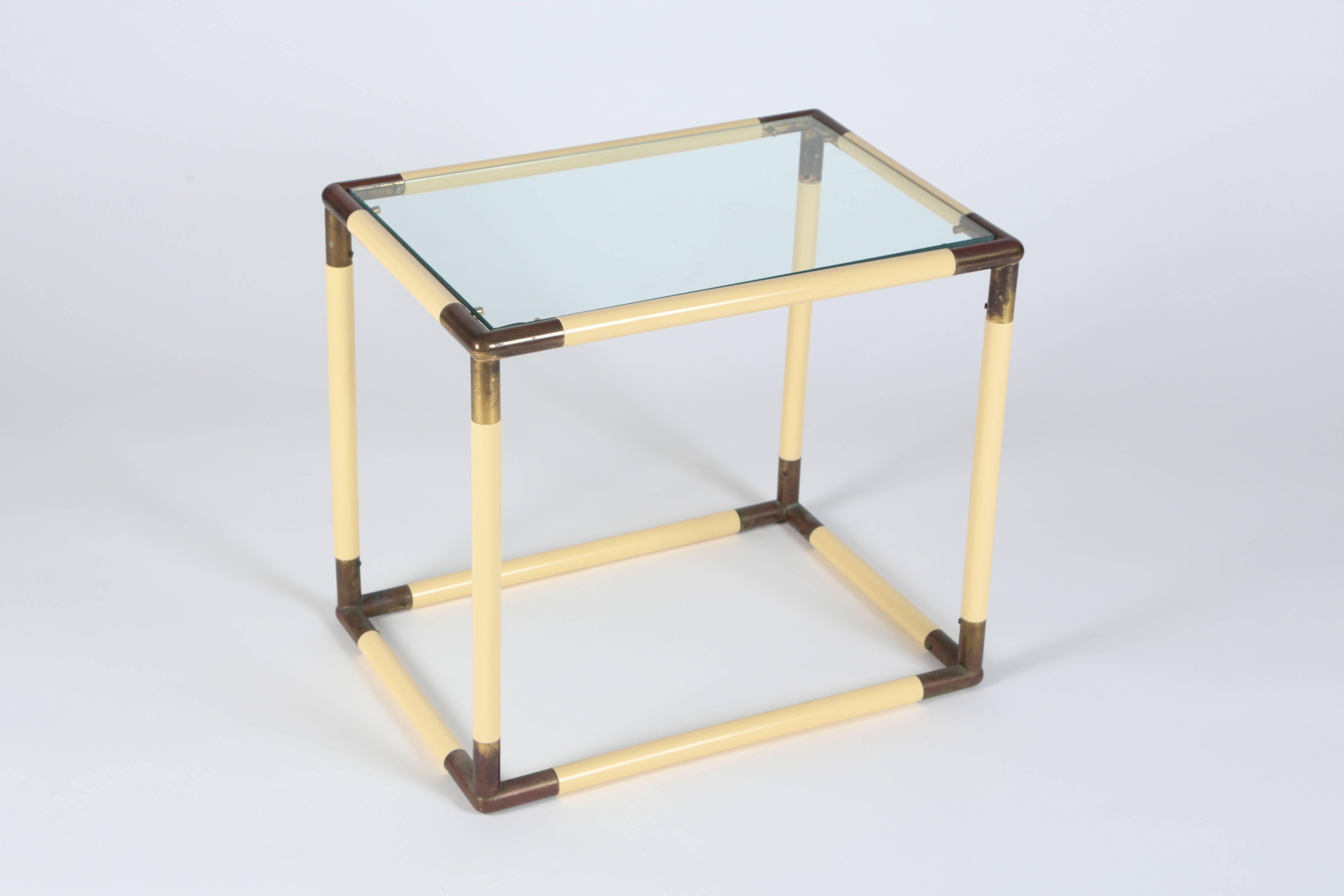 20th Century Modern Italian Geometric Glass Top Table