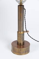 Unique Pair of Art Deco Style Patinated Metal and Crystal Table Lamps