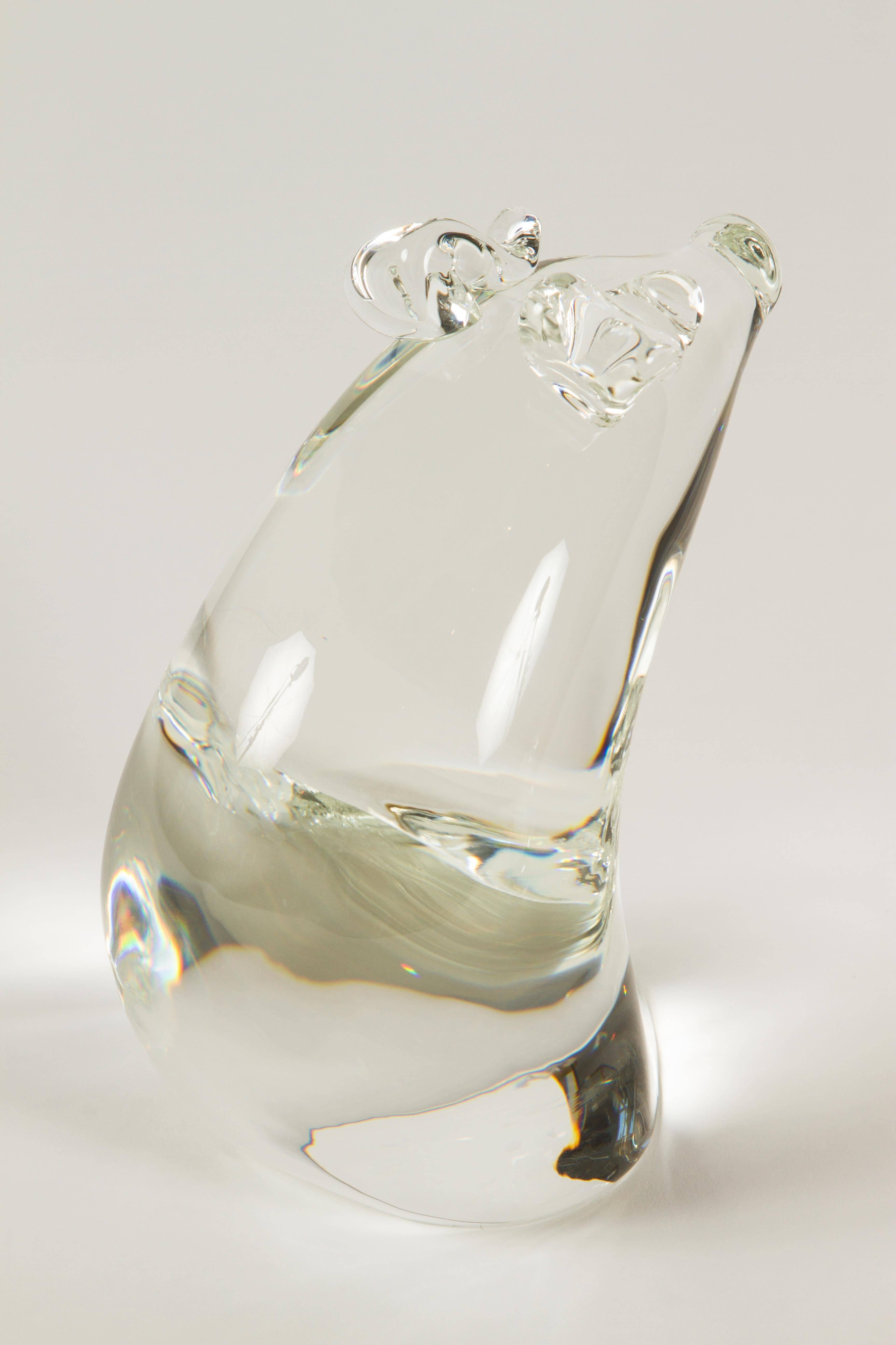 Crystal Momma Pig and Baby Pig by Lloyd Atkins for Steuben Glass