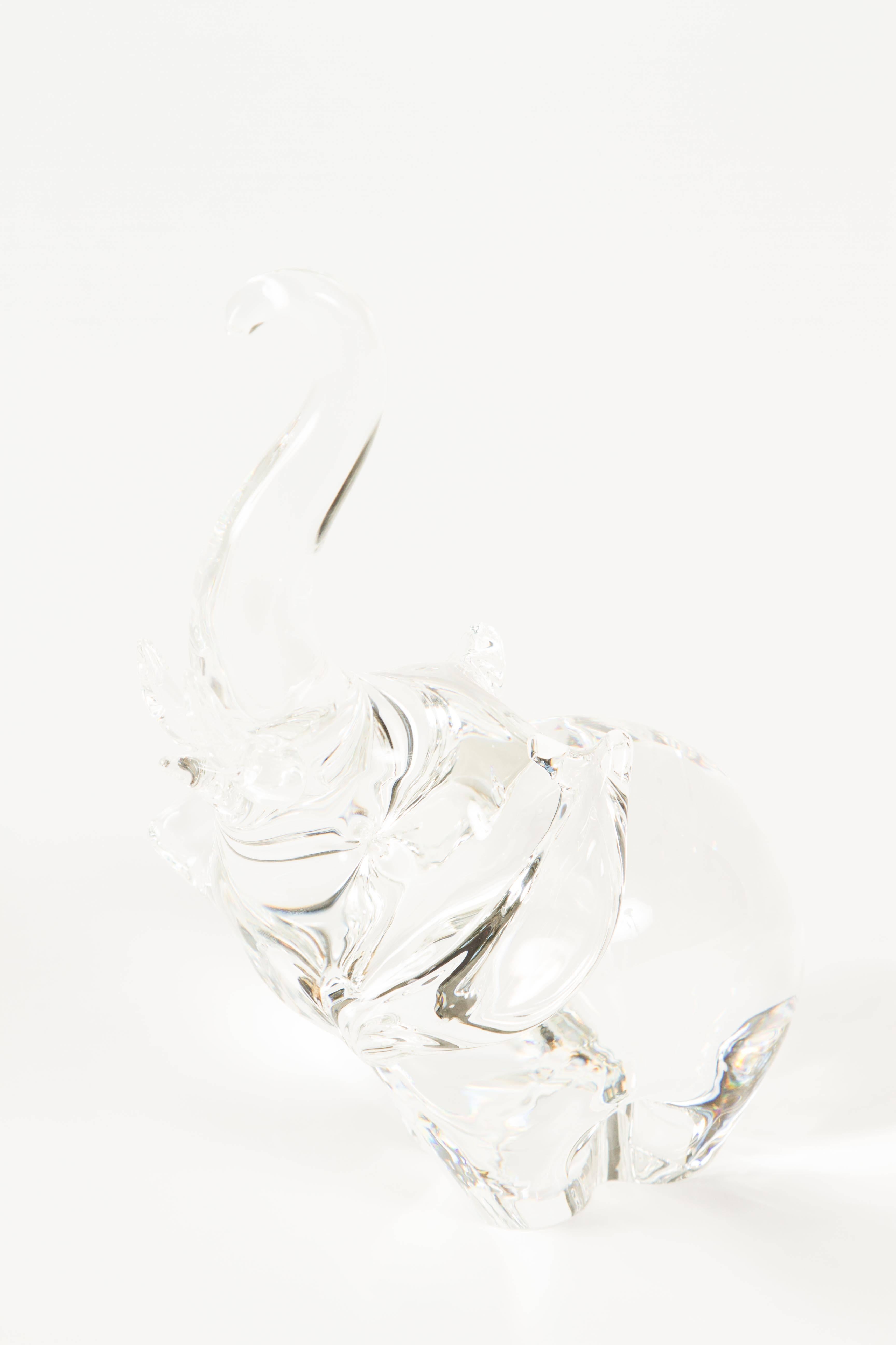 Mid-Century Modern Trumpeting Elephant by James Houston for Steuben Glass