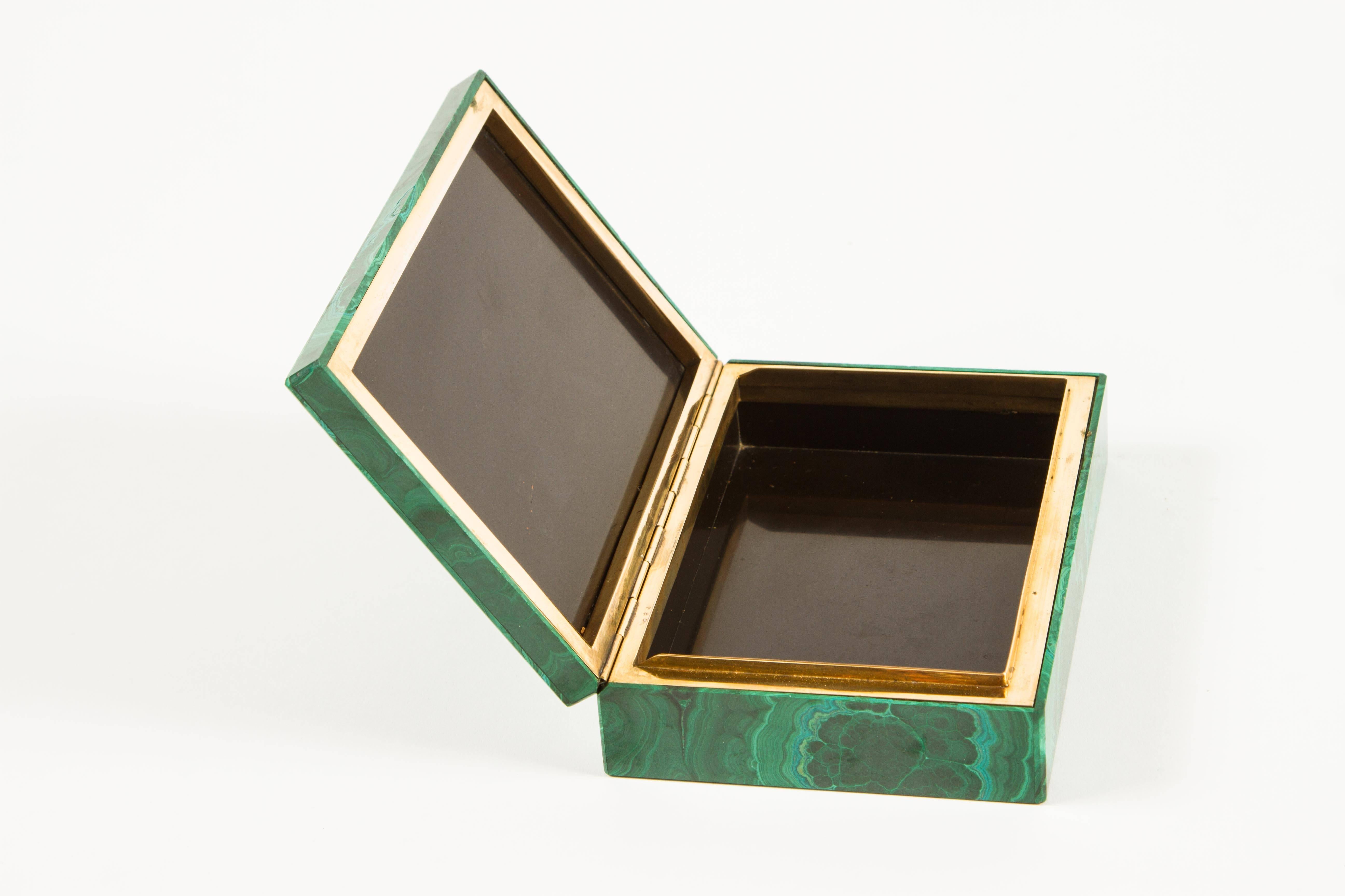 Polished Rectangular Malachite Box