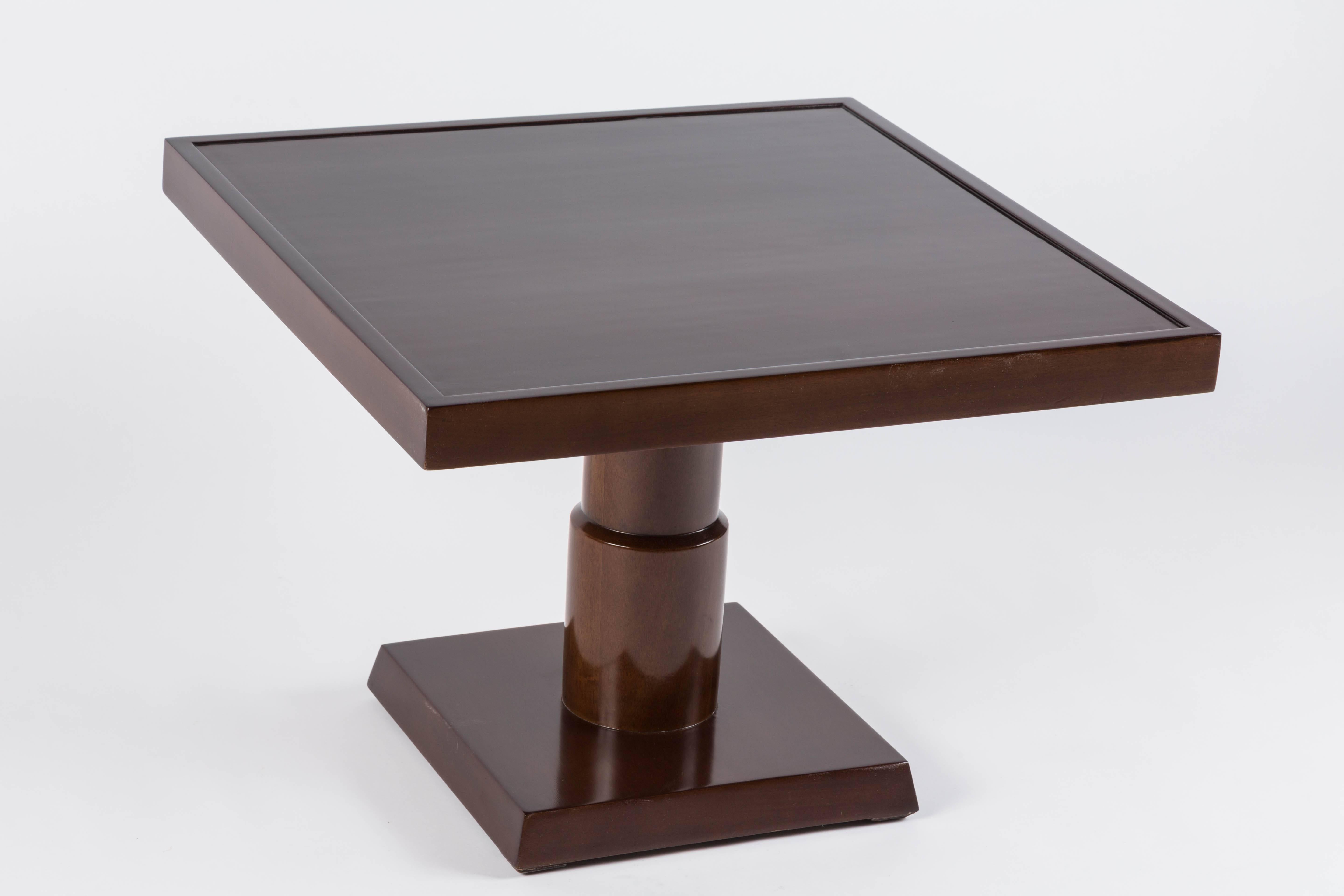Wood Chic High Polished Side Table Attributed to Johan Tapp