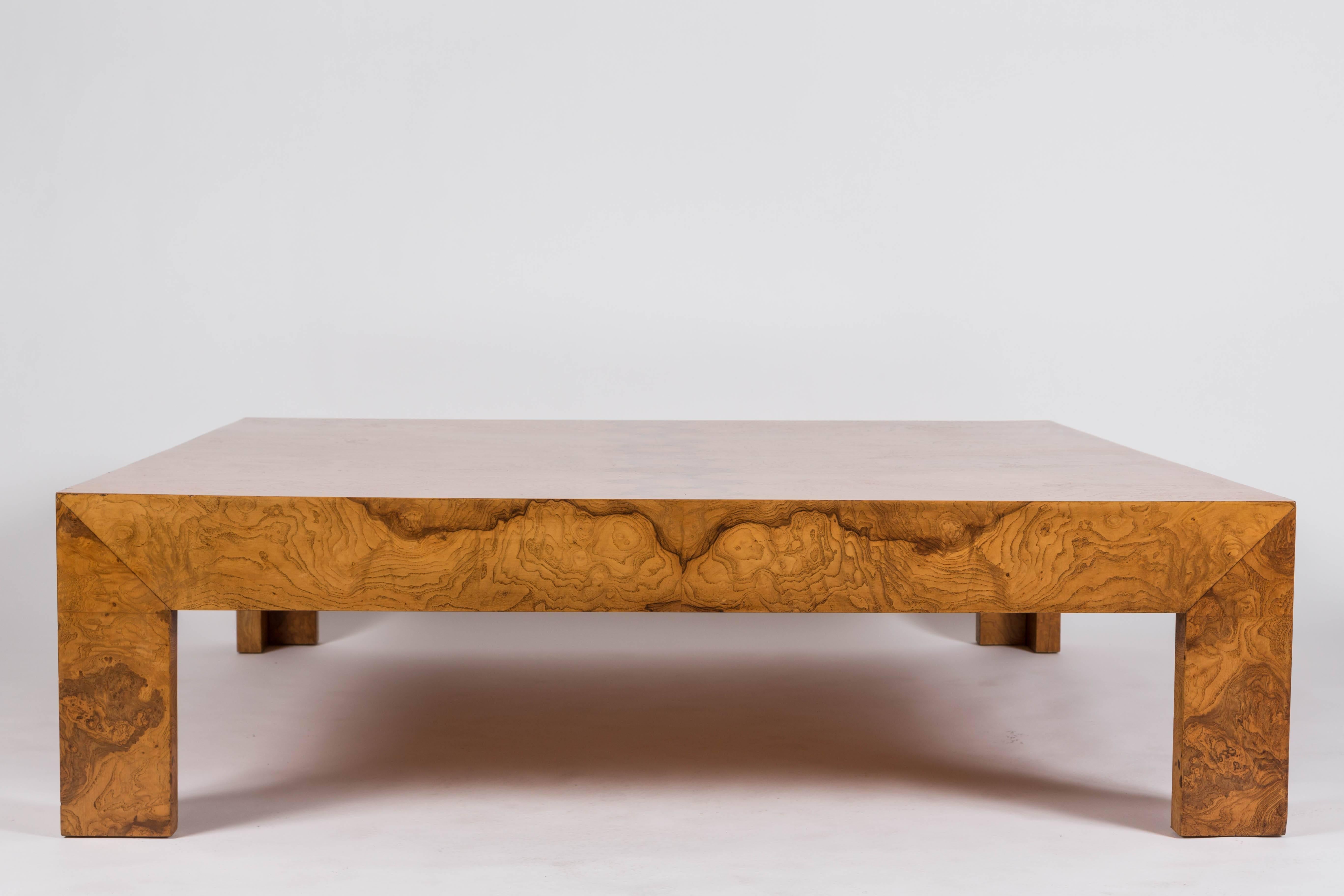 Veneer Large Cocktail Table Attributed to Milo Baughman