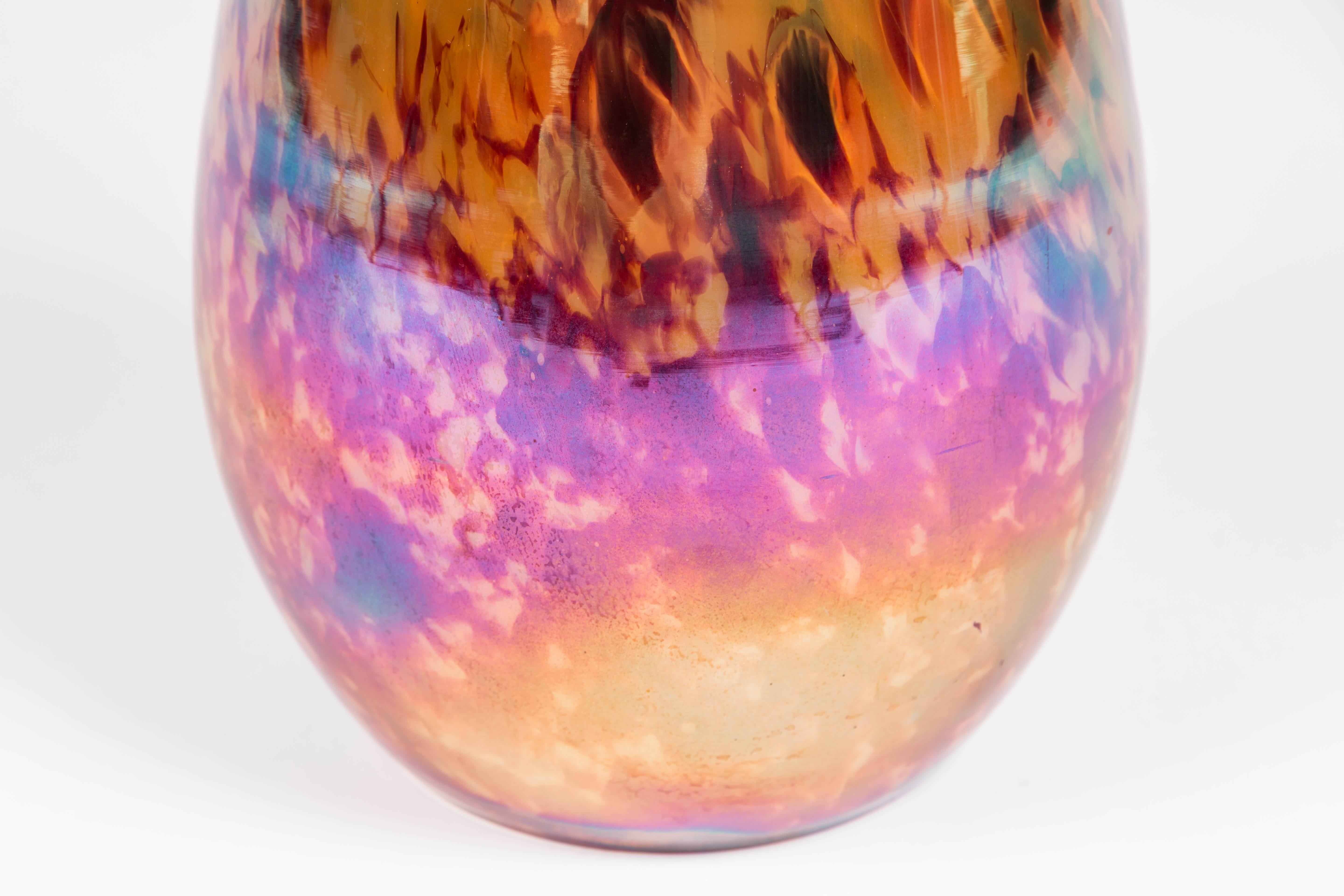 Czech Luminescent Glass Vase 'Chechoslovakia'