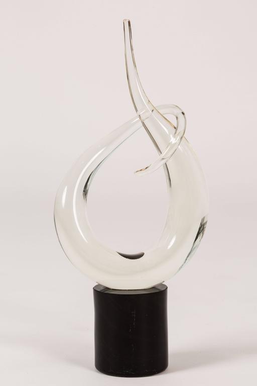 Mid-Century Modern Italian Murano Glass Abstract Sculpture Attributed to Seguso For Sale