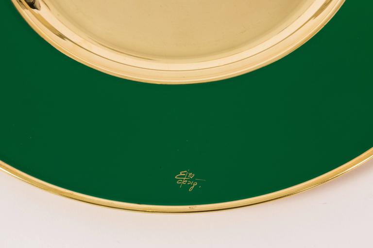 Chic Chargers in Emerald Green and Brass by Etro Design at 1stDibs