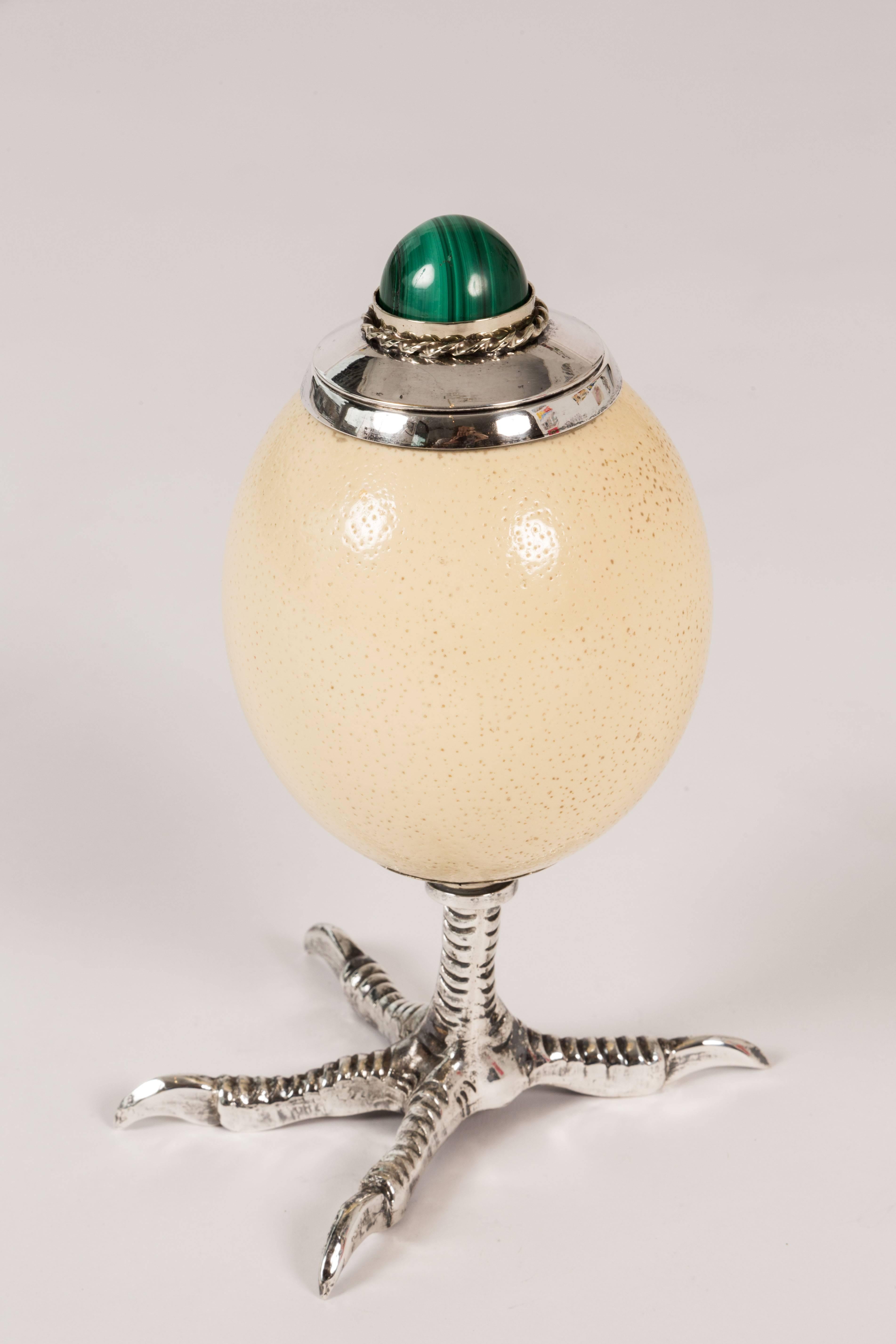 Plated Ostrich Egg Box on Eagle Claw by Anthony Redmile