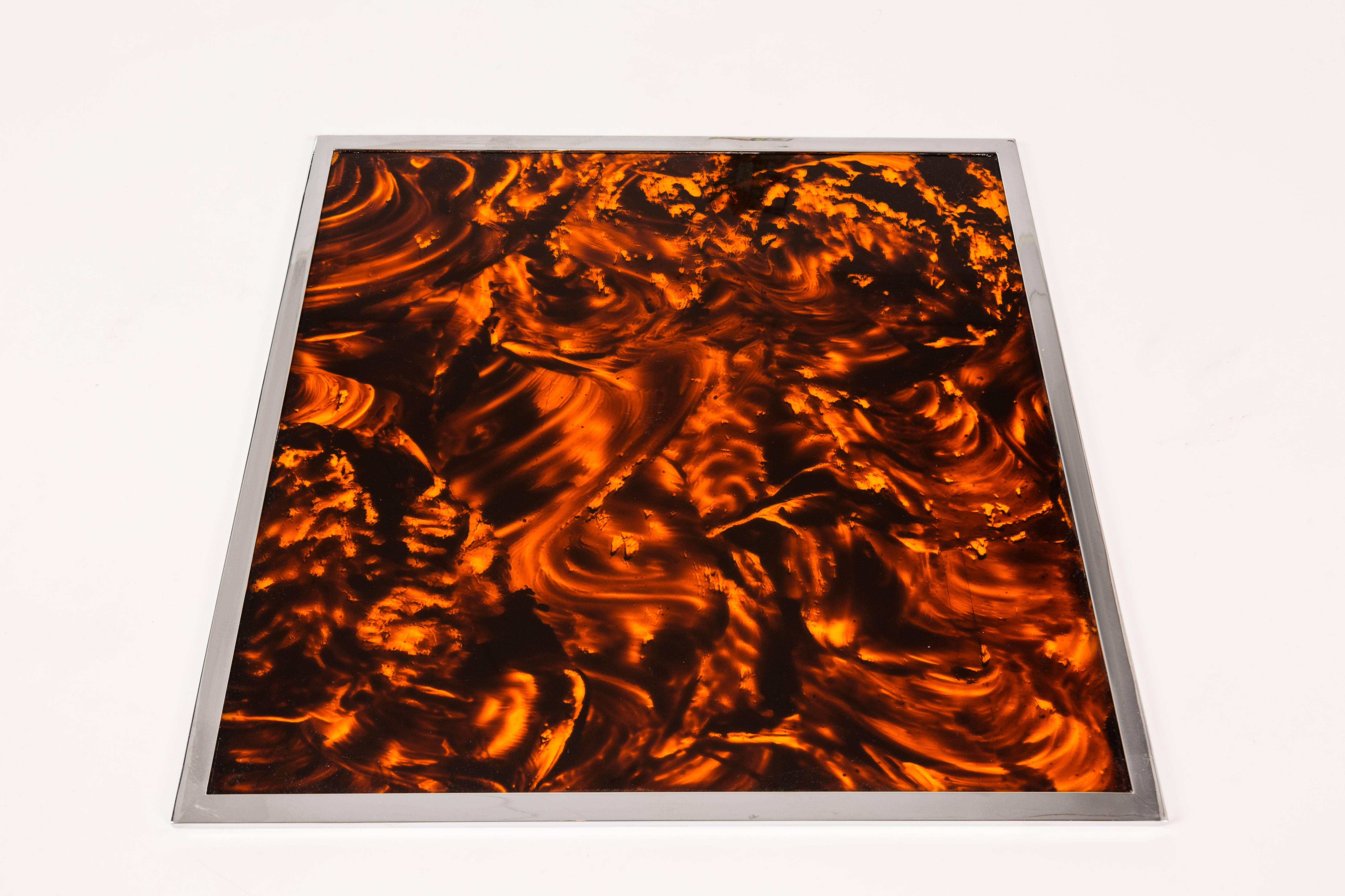 Chrome and Tortoise Shell Acrylic Place Mats 1