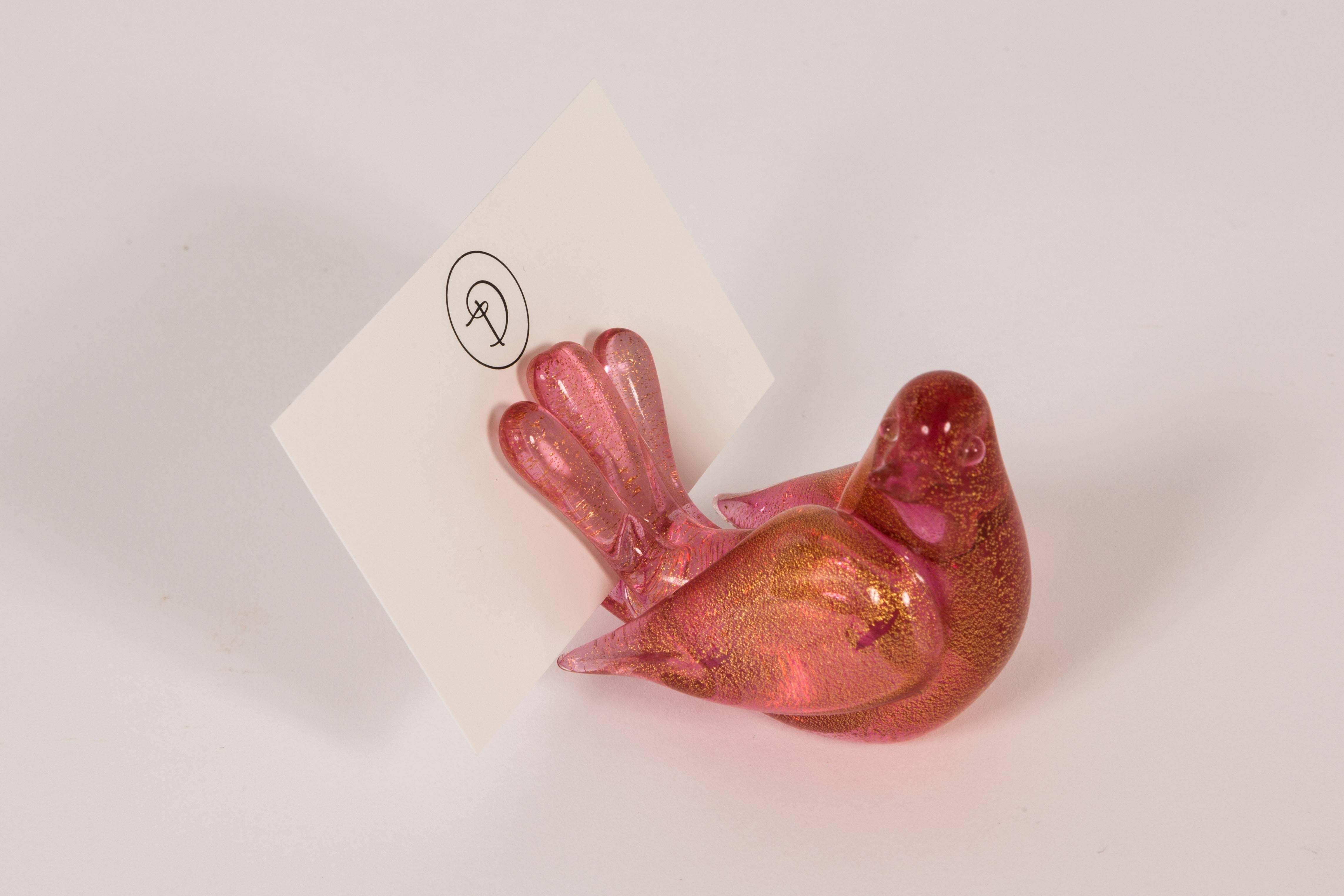 Flock of 18 Murano Glass Bird Form Place Card Holders In Excellent Condition In Palm Desert, CA