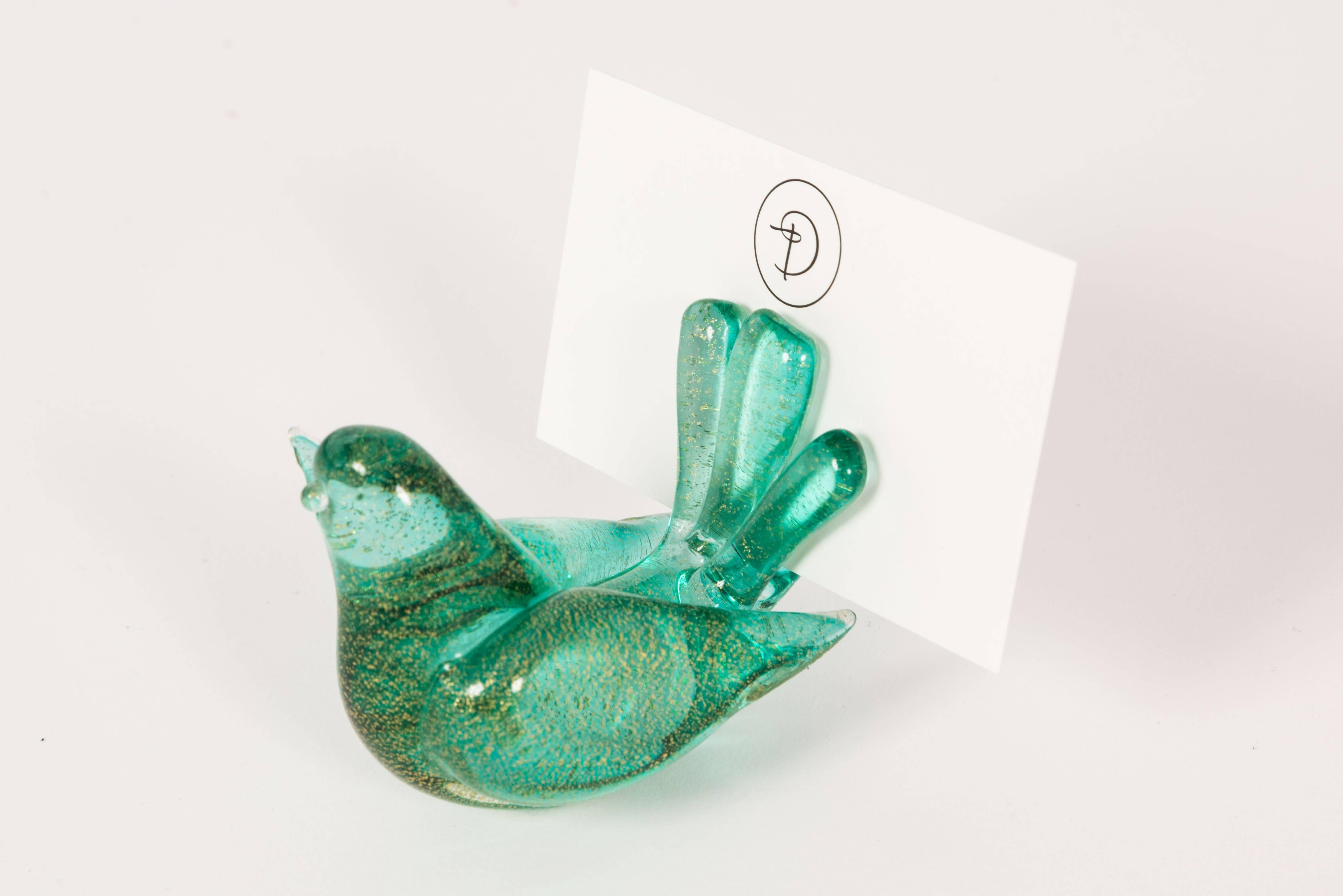 Flock of 18 Murano Glass Bird Form Place Card Holders 1