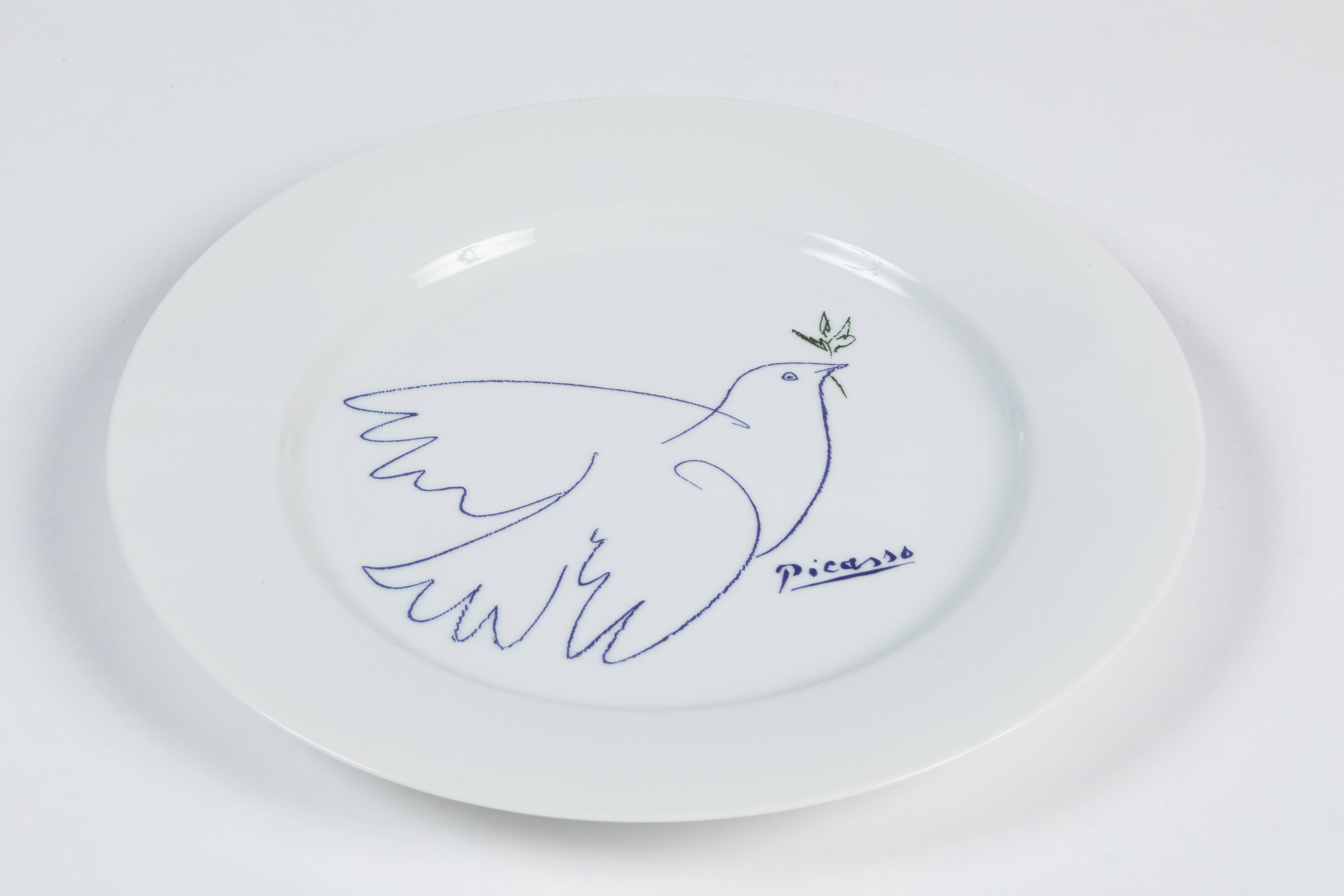 Fired Picasso Dove 12/28/61 Service for Four by Masterpiece Editions Ltd