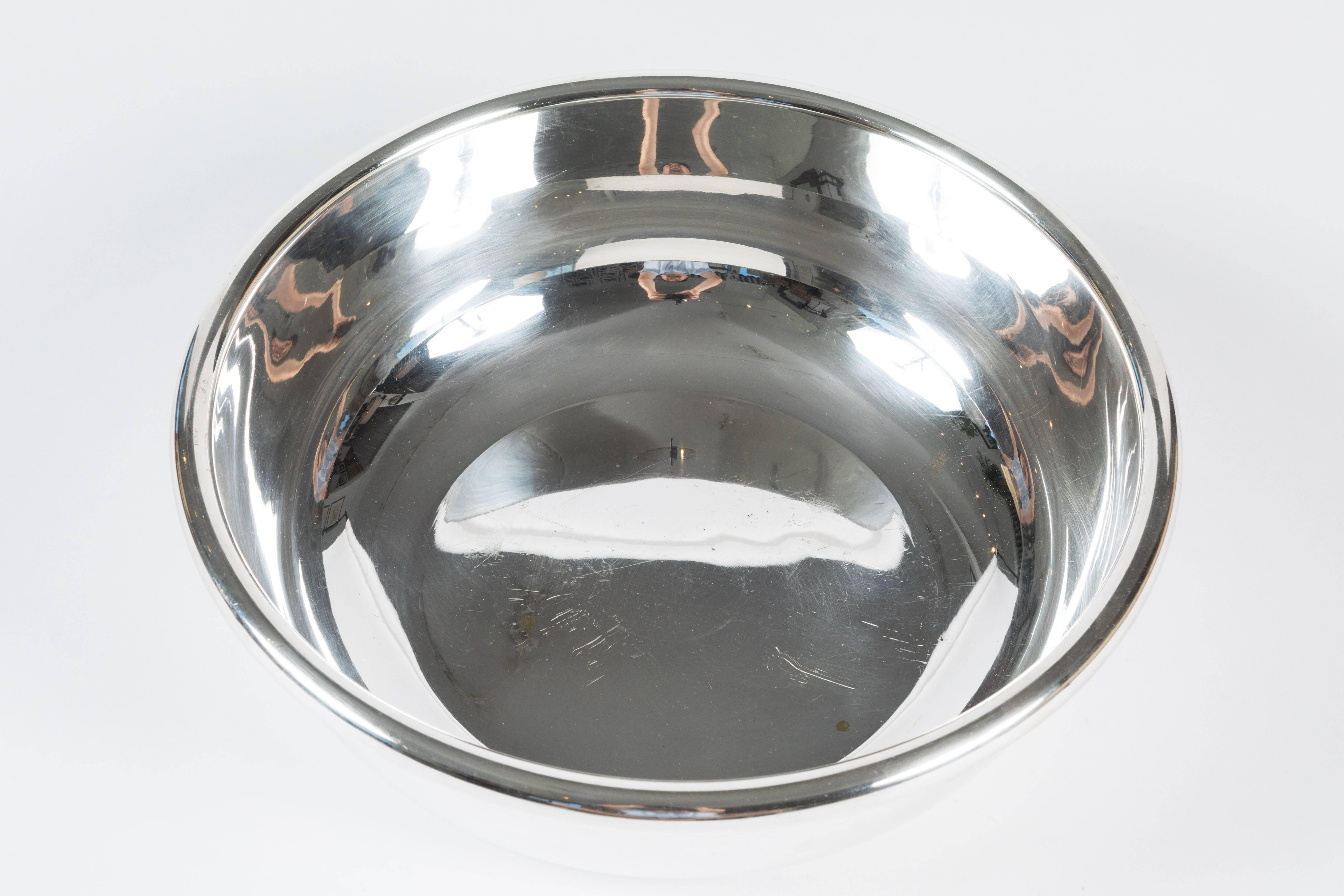 Mid-Century Modern Large Silver Plate Bowl by Lino Sabattini