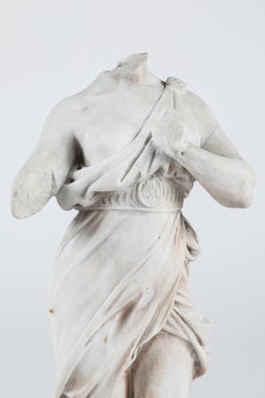 Fragmented White Marble Female Sculpture