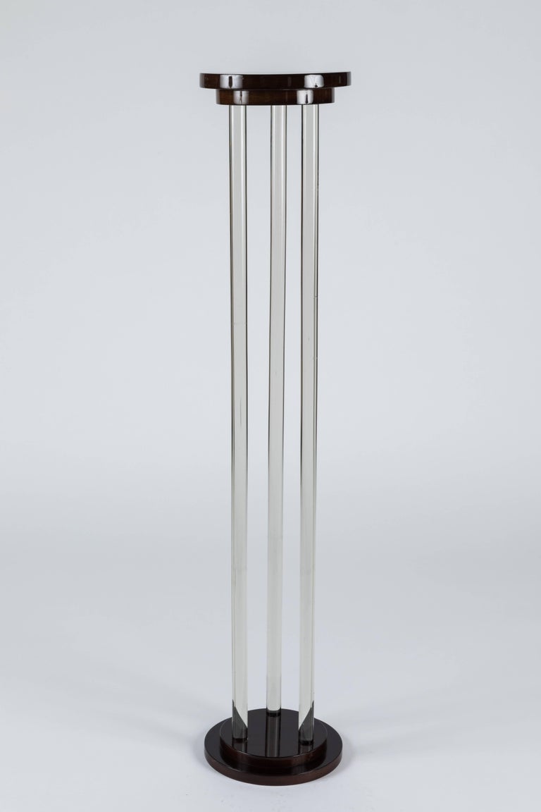 Art Deco Glass and Wood Pedestal at 1stdibs