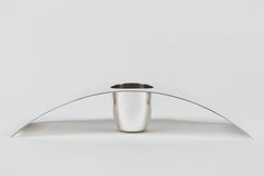 Abstract Geometric Silver-Plated Vase by Lino Sabattini