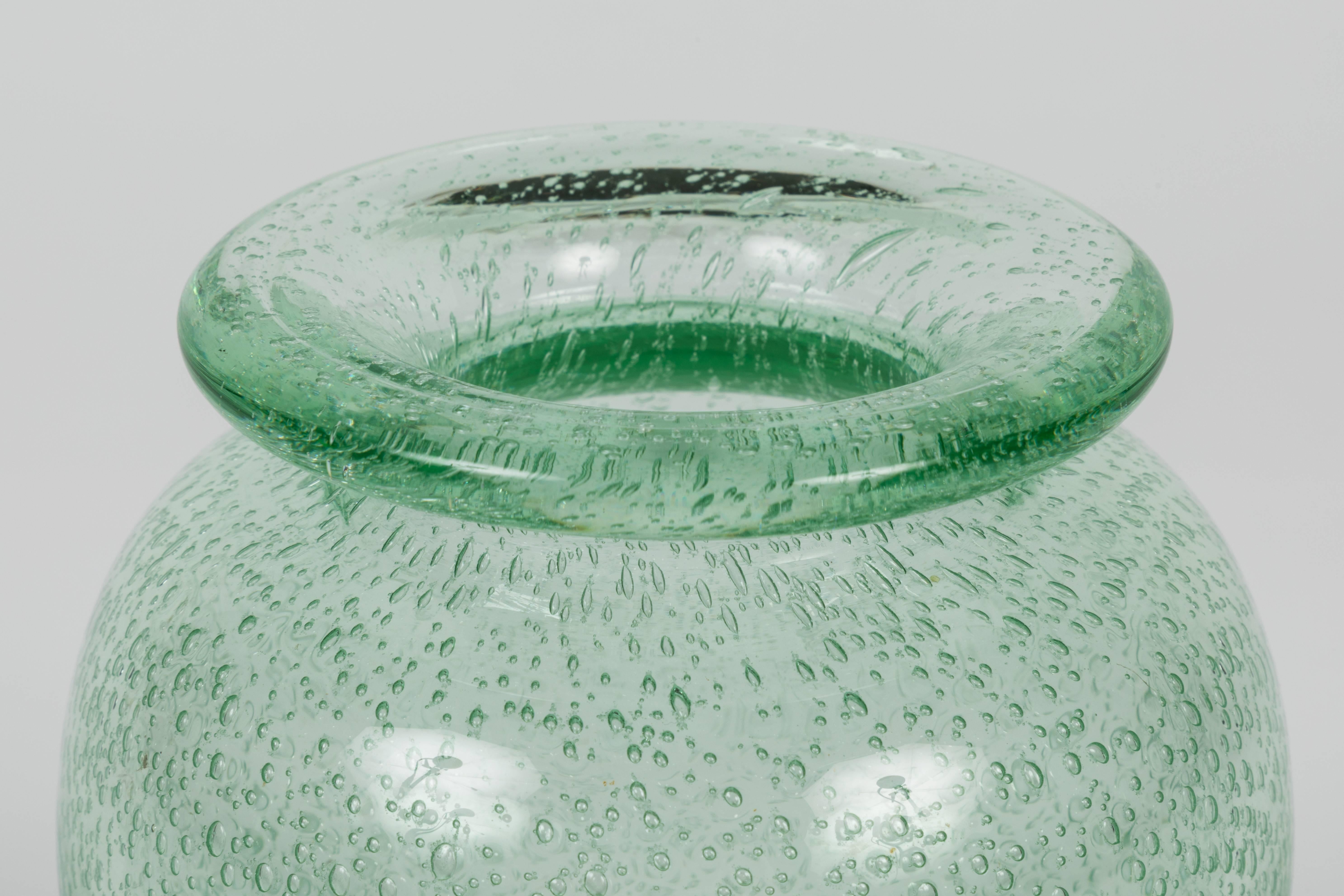 Art Deco Green Glass Vase by Daum Nancy
