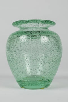 Green Glass Vase by Daum Nancy