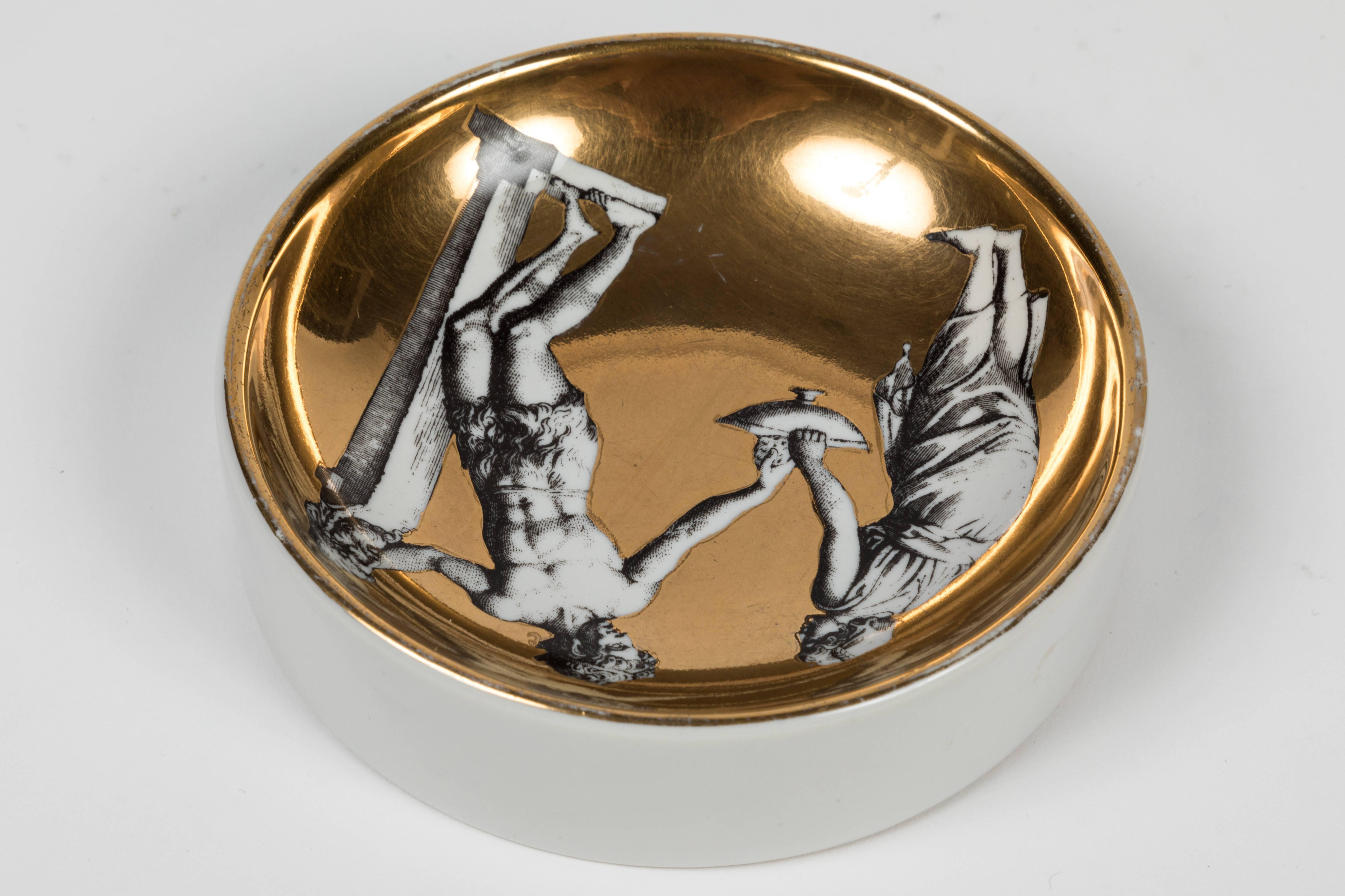 Classical Roman Porcelain Dish Depicting Roman Figures by Fornasetti
