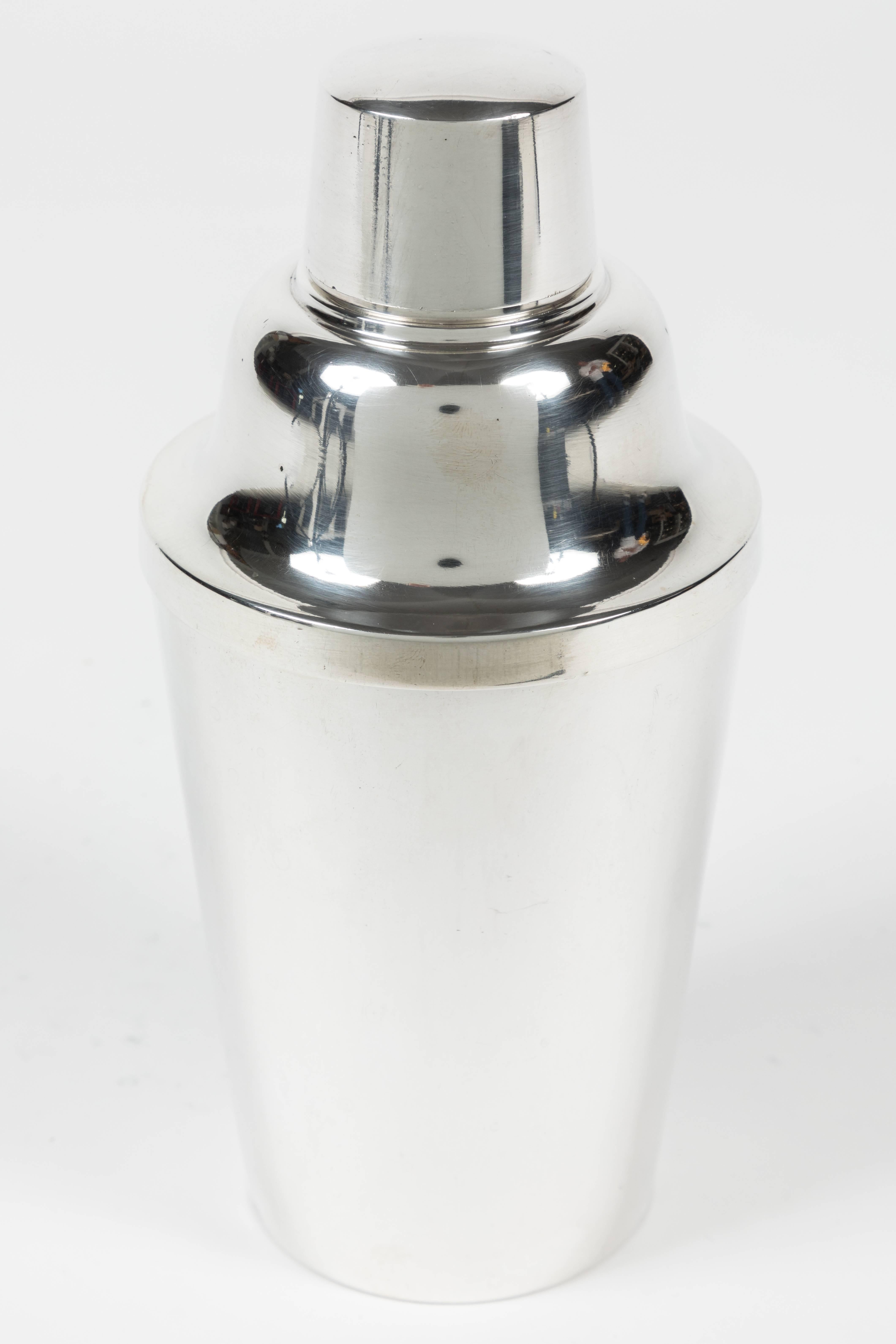 Art Deco Silver Plated Metal Cocktail Shaker by R. Wallace & Sons