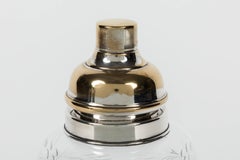 Etched Crystal and Silver-Plated Cocktail Shaker by Hawkes