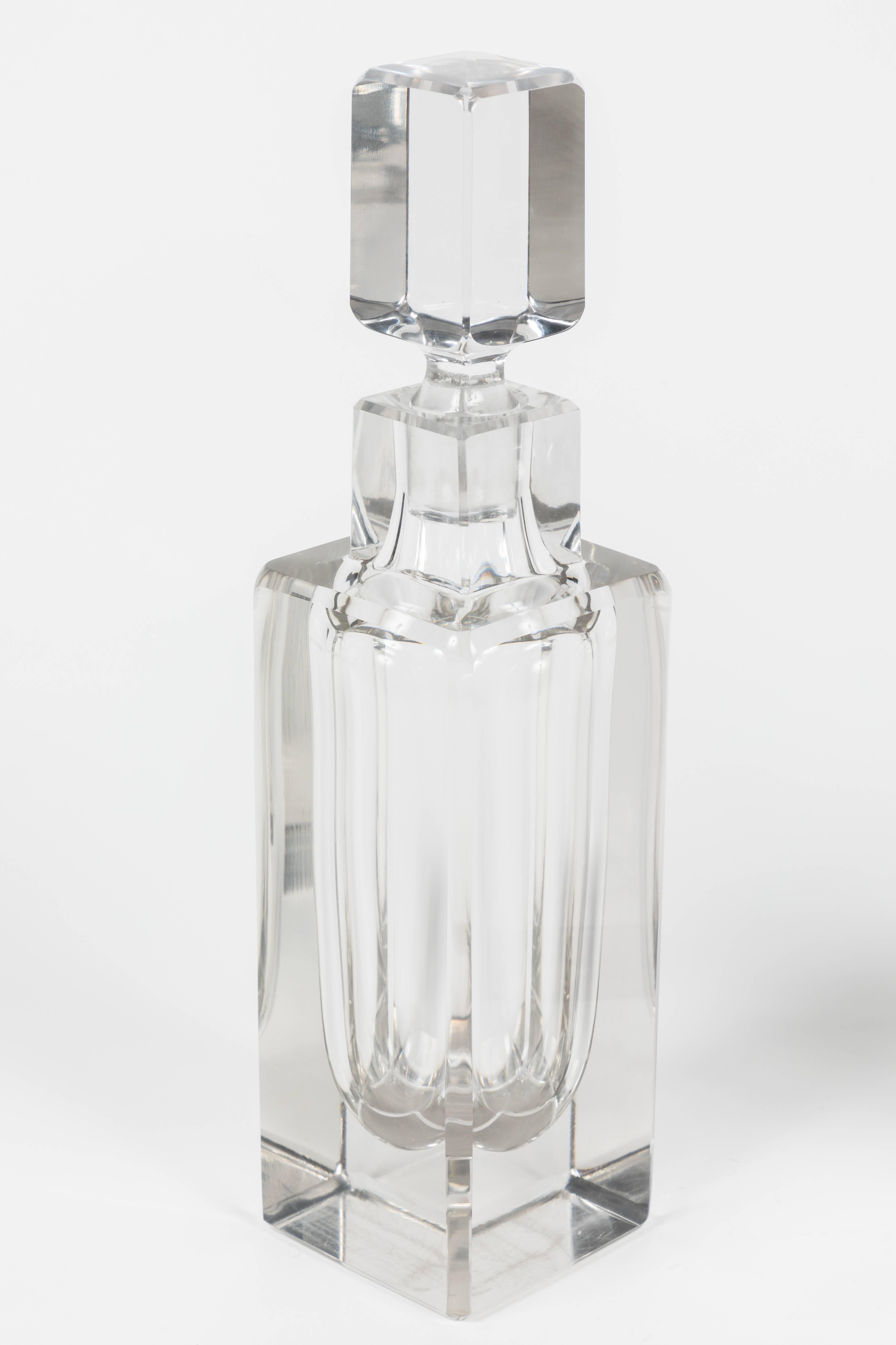 Polished Pair of Art Deco Crystal Decanters