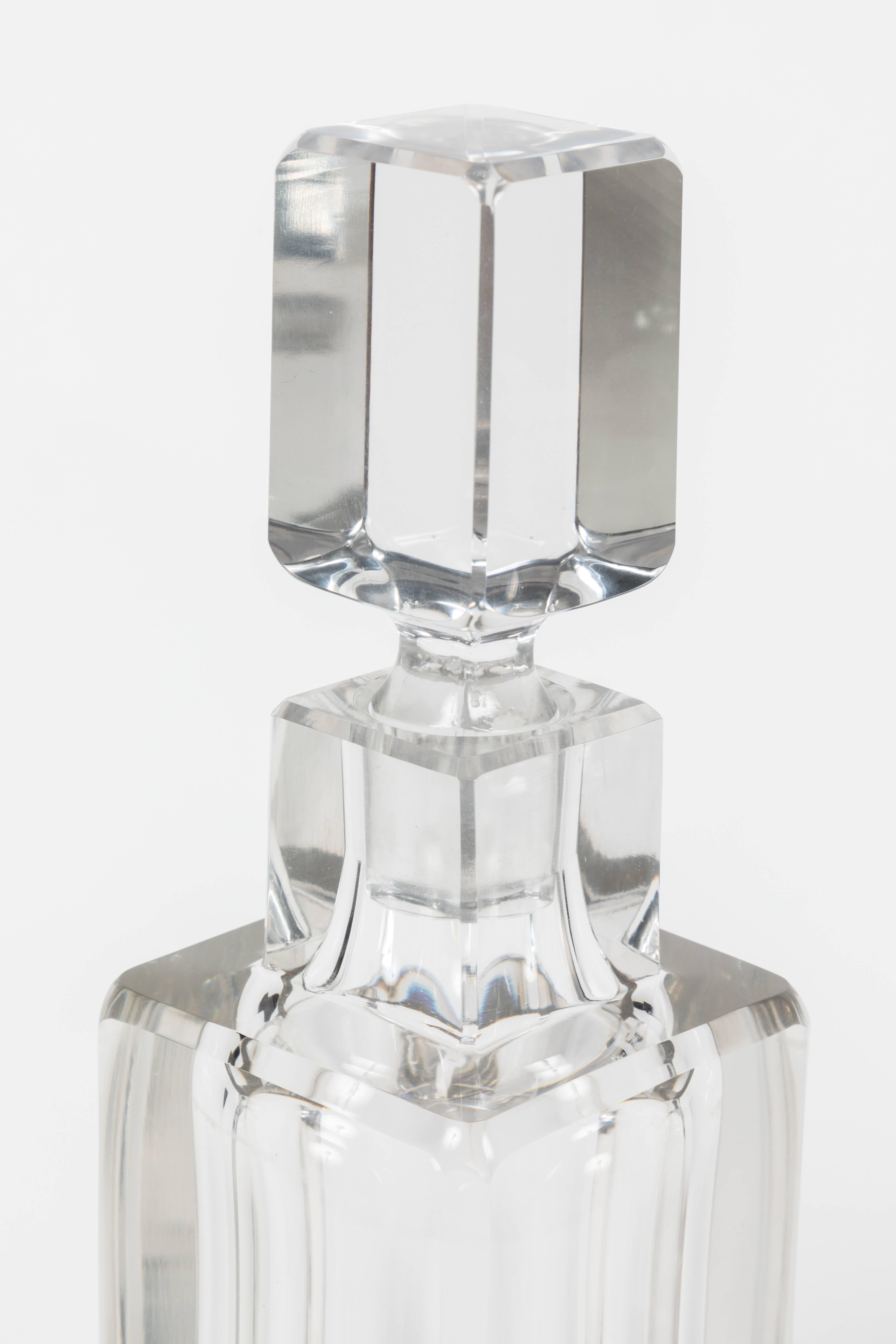 Early 20th Century Pair of Art Deco Crystal Decanters