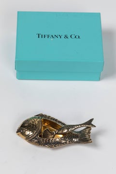Tiffany & Co. Sterling Silver Fish Salt or Spice Dish with Spoon