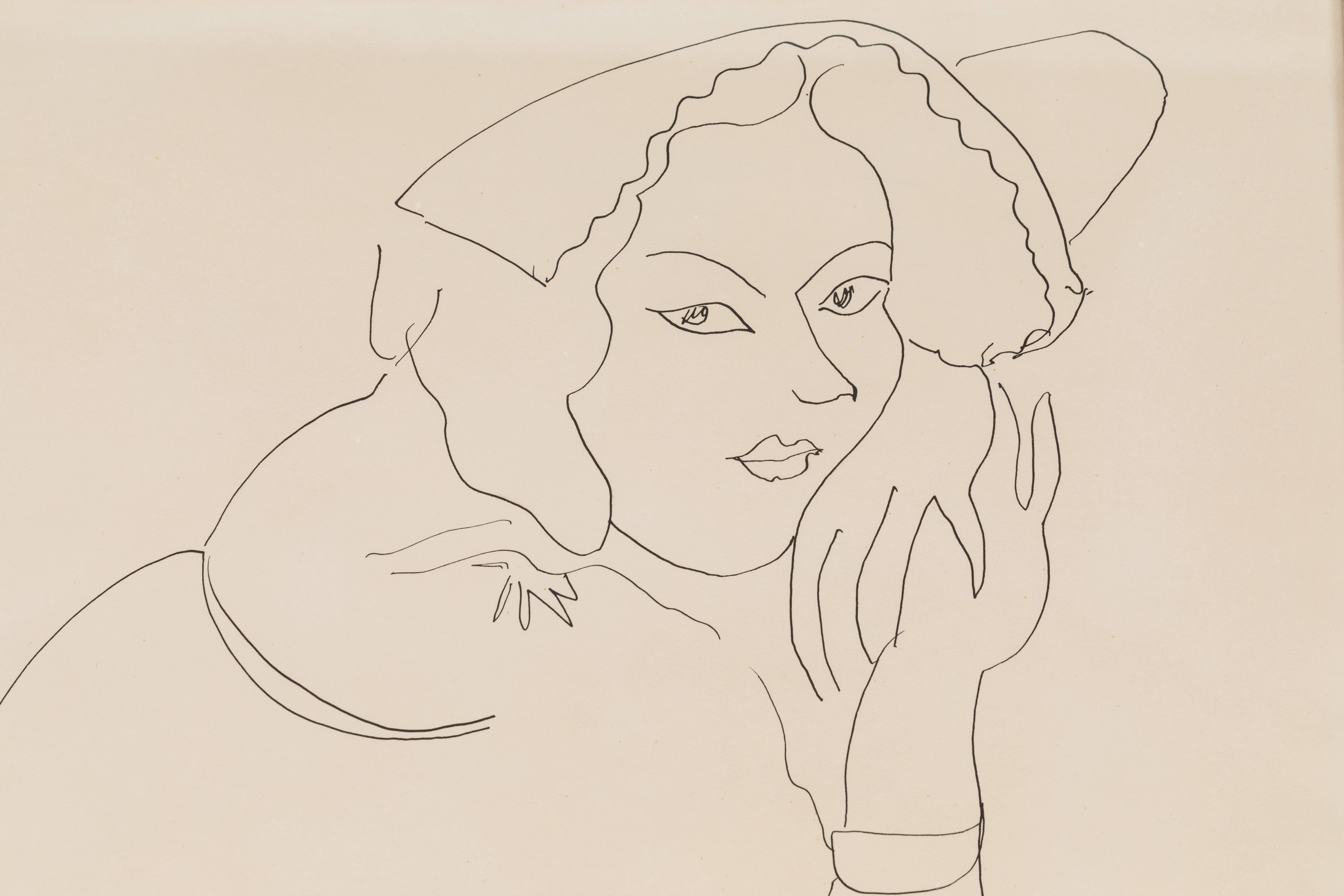 Lithograph after a Henri Matisse Drawing In Good Condition In Palm Desert, CA