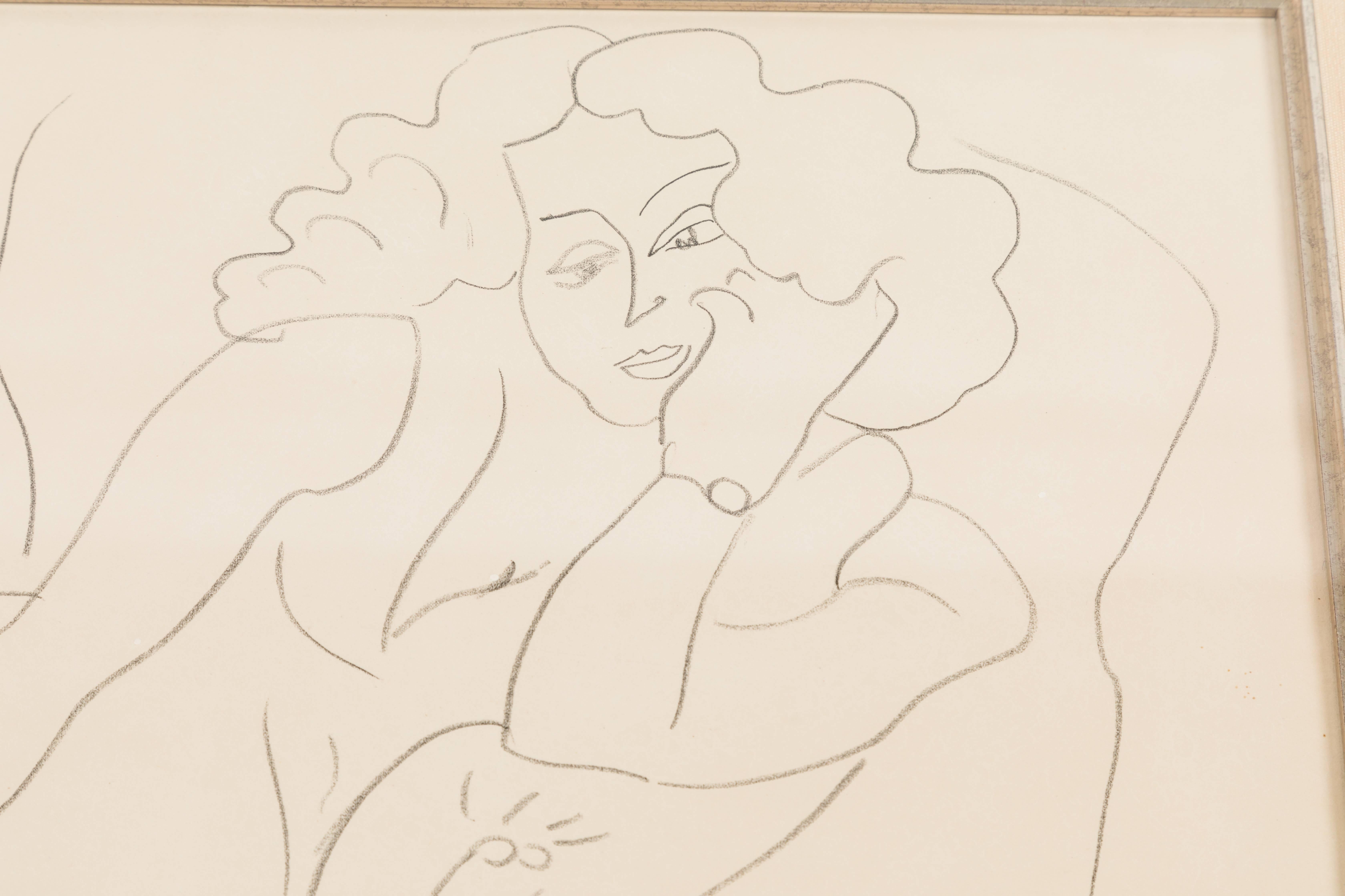 Lithograph after a Henri Matisse Drawing In Good Condition In Palm Desert, CA