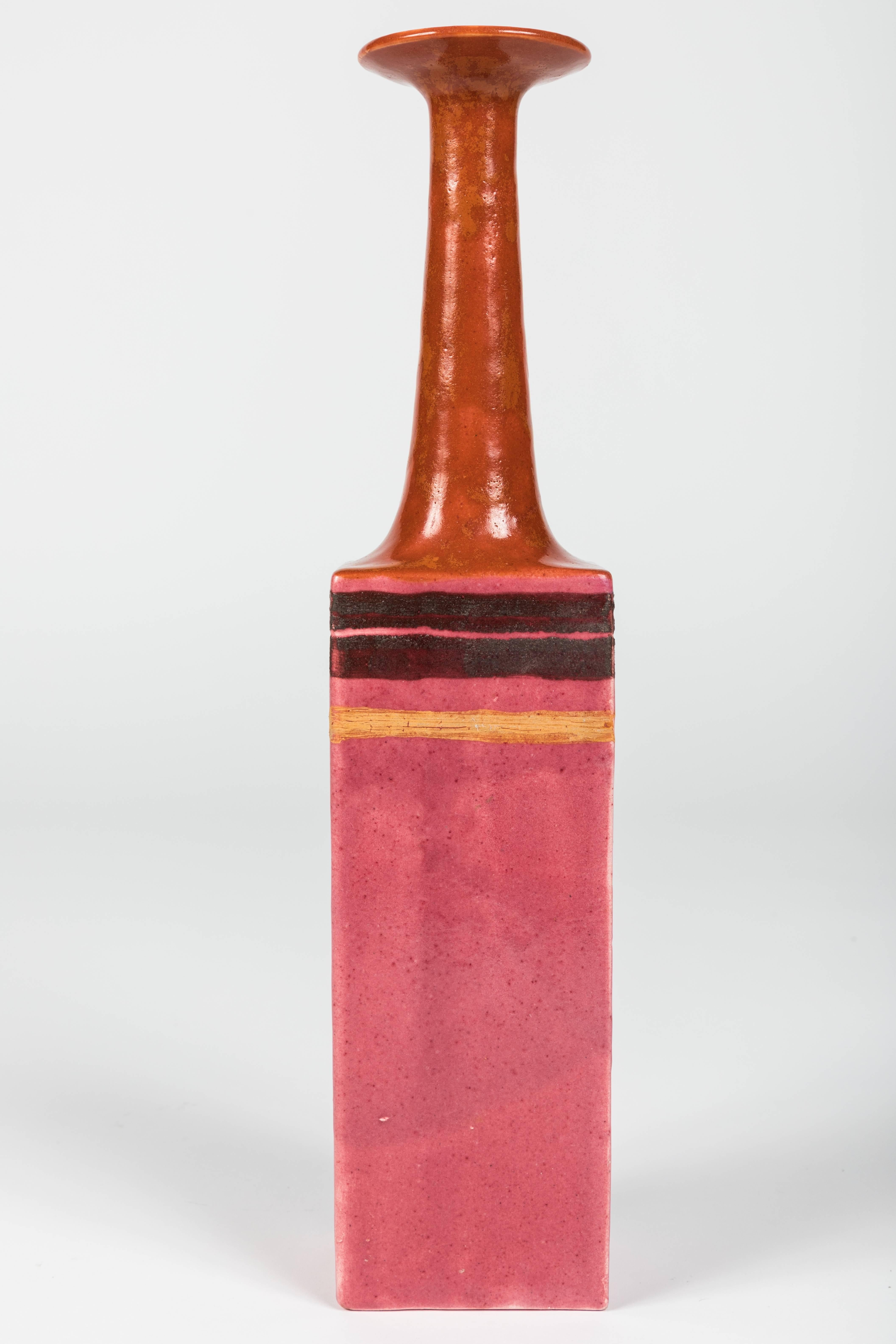 Italian Bruno Gambone Glazed Ceramic Vase