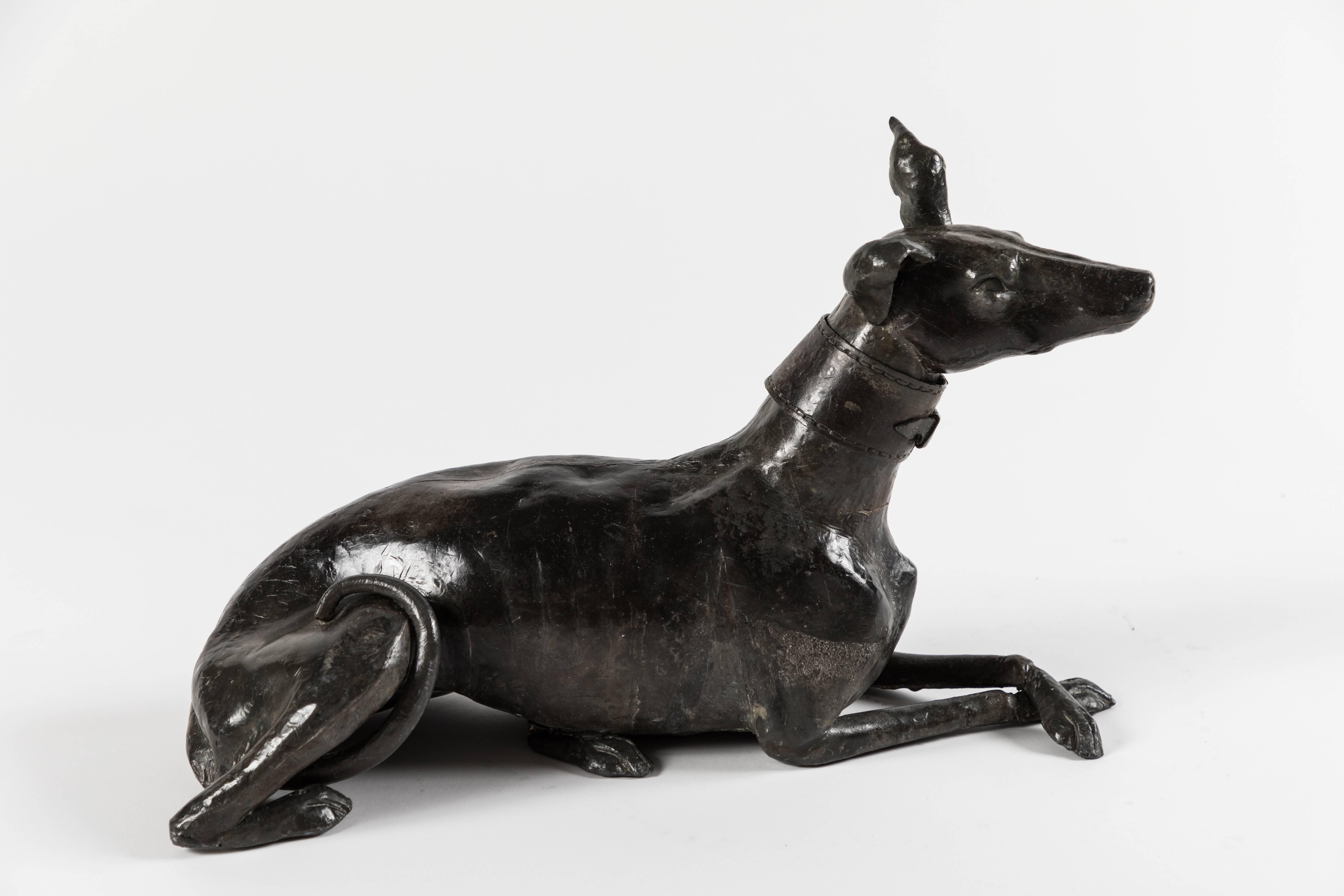 Lead Greyhound Sculpture In Good Condition In Palm Desert, CA