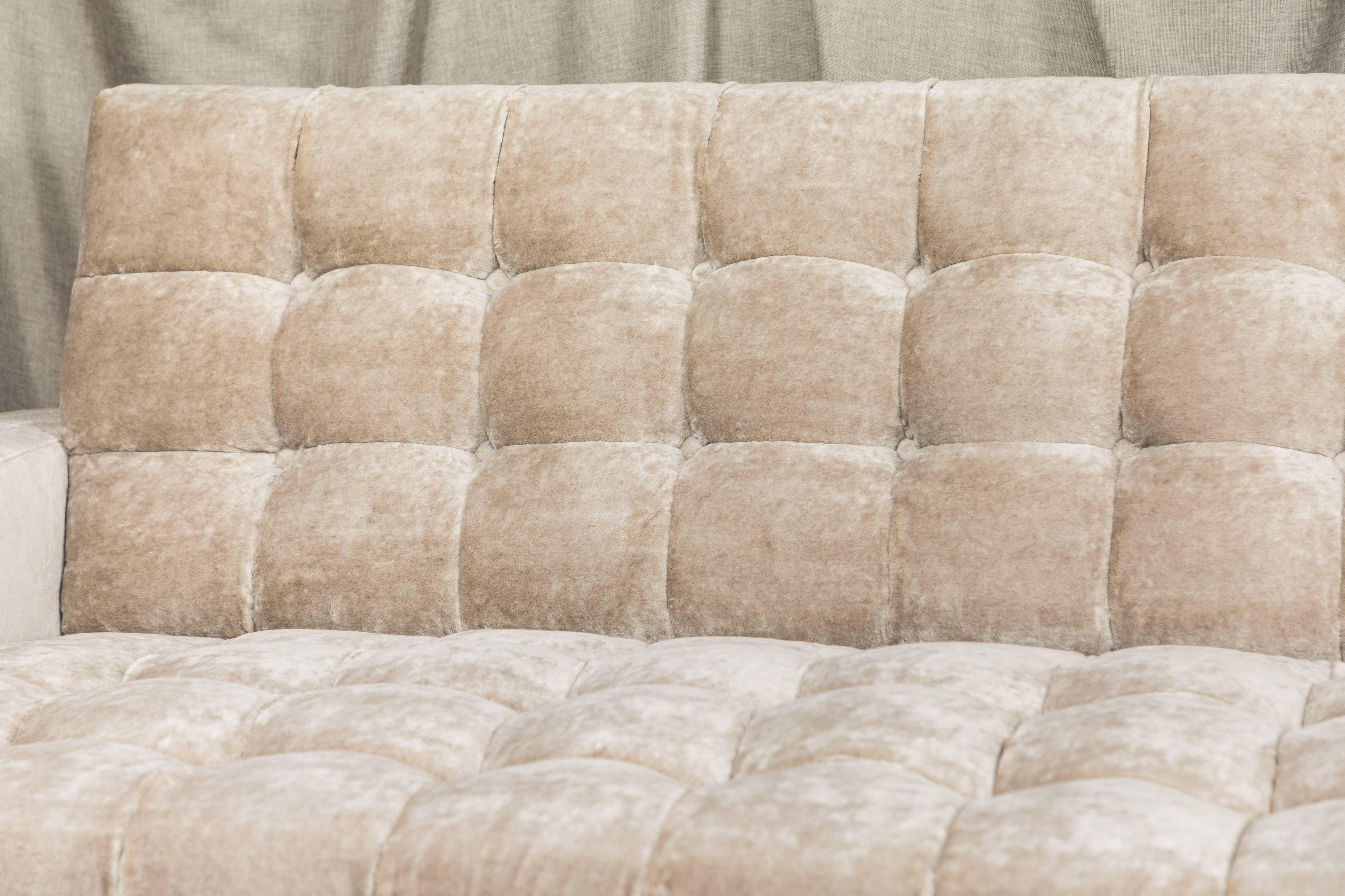 American Beautiful Biscuit Tufted Ledge Back Sofa by William Haines