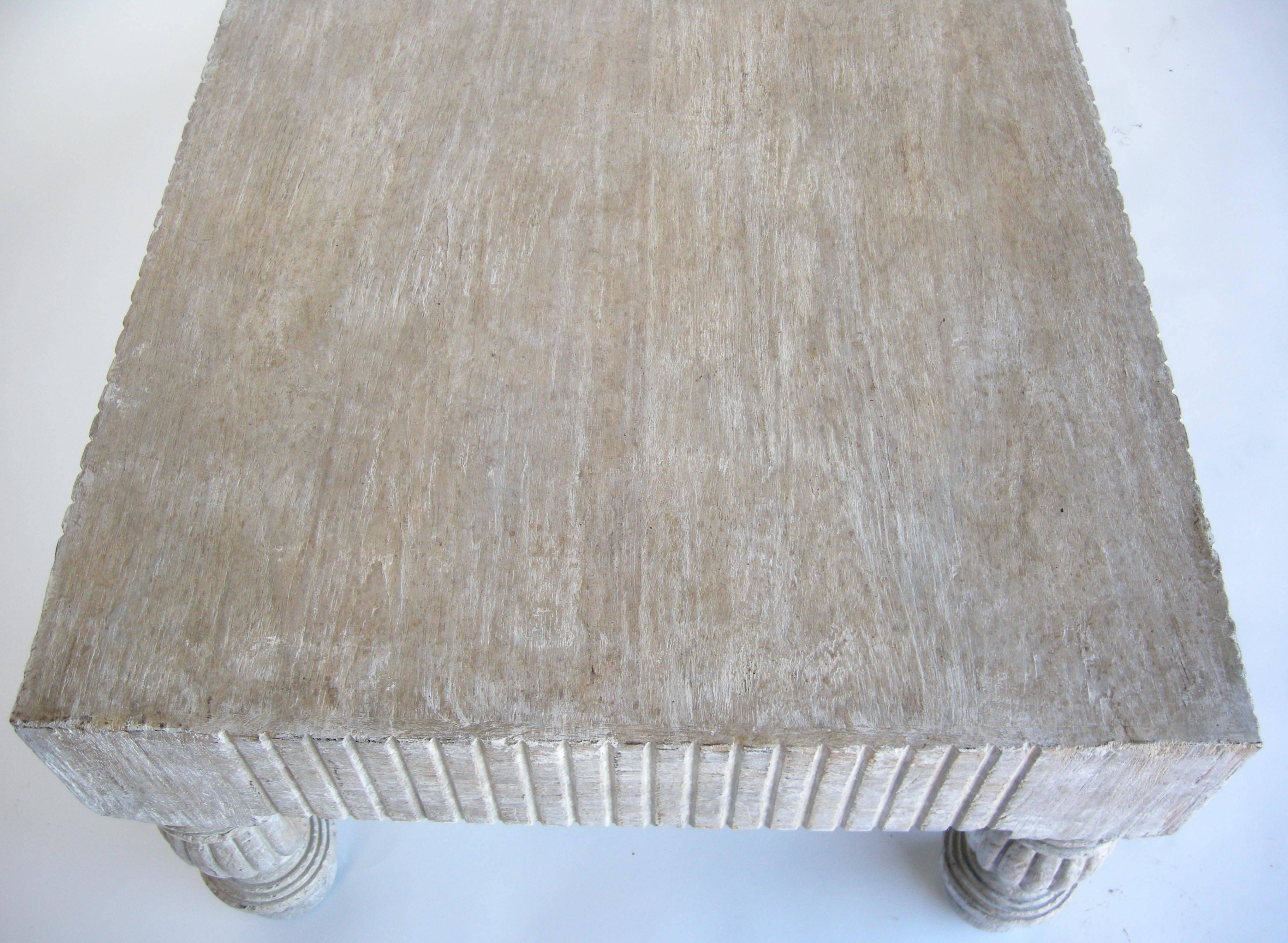 Contemporary Dos Gallos Custom Coffee Table in Driftwood Finish For Sale