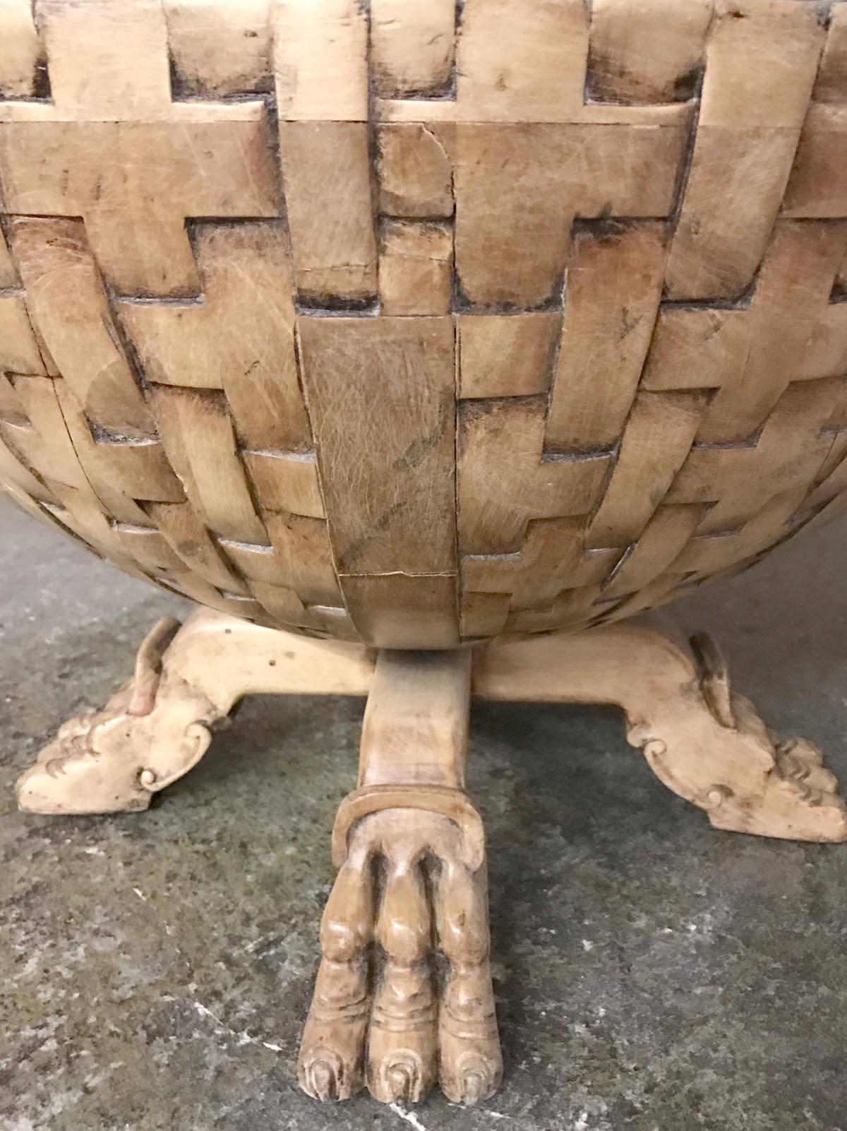 basket weave side table