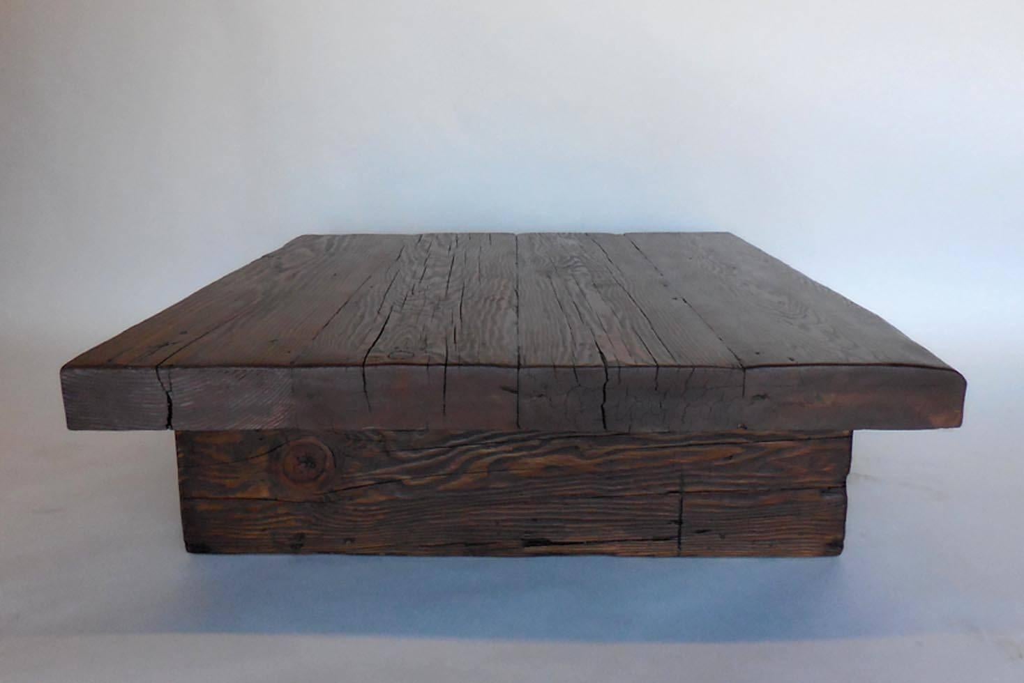 Reclaimed Wood Dos Gallos Custom Modern Primitive Coffee Table
