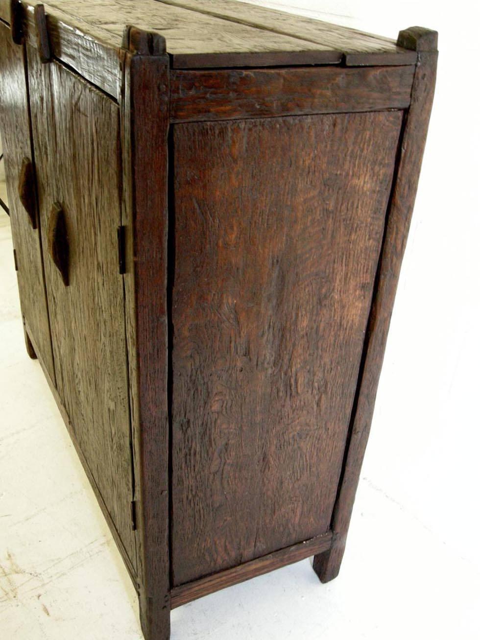 Dos Gallos Custom Rustic Spanish Style Oak Cabinet For Sale 1