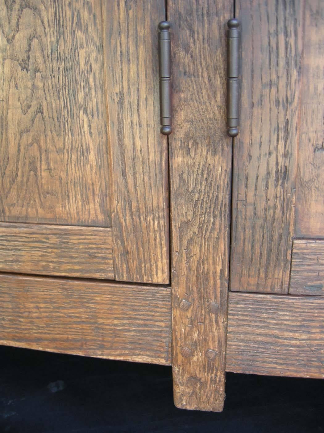 American Dos Gallos Custom Large Oak Wood Cabinet or Wardrobe For Sale