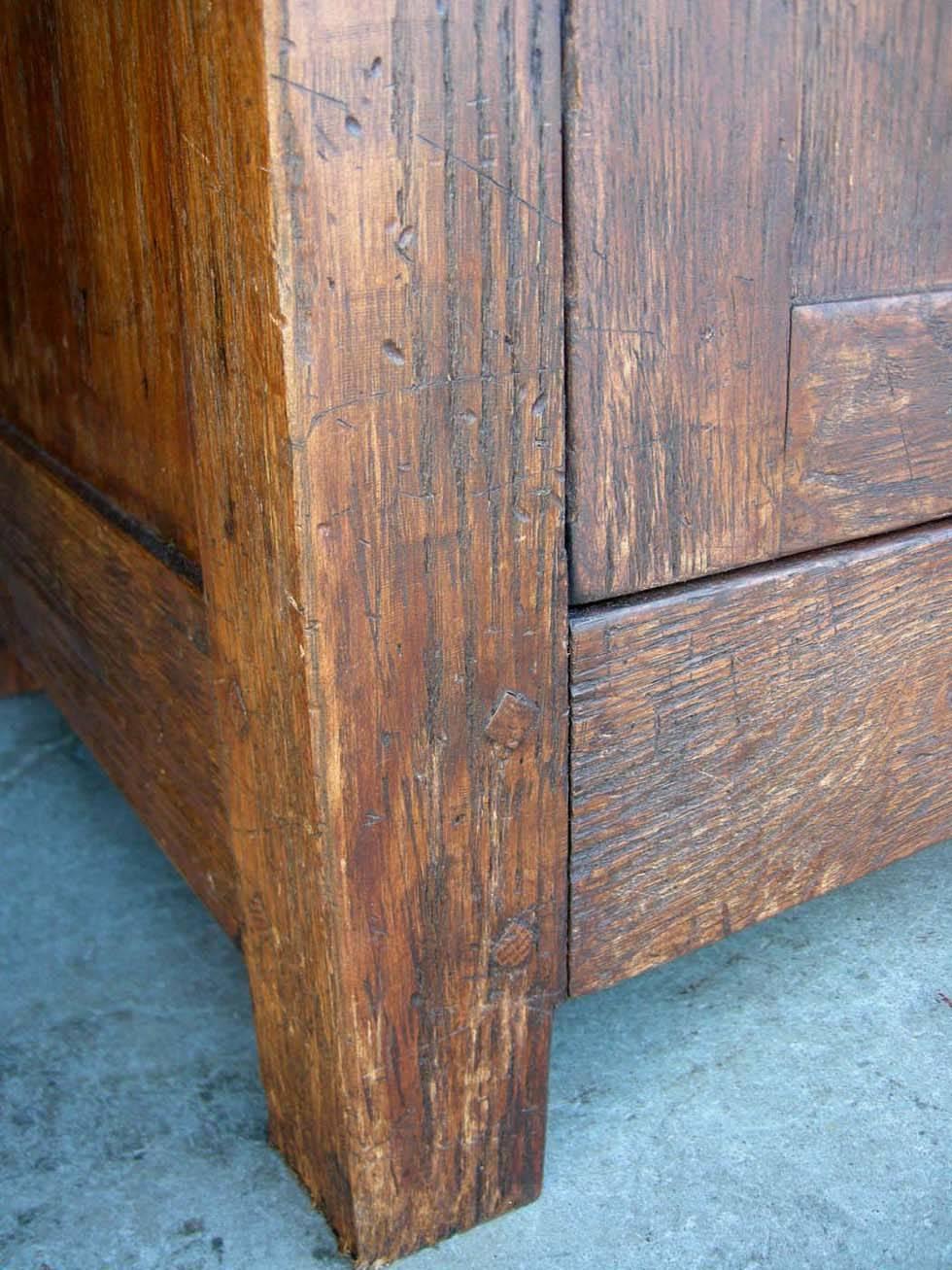 Dos Gallos Custom Large Oak Wood Cabinet or Wardrobe In Excellent Condition For Sale In Los Angeles, CA